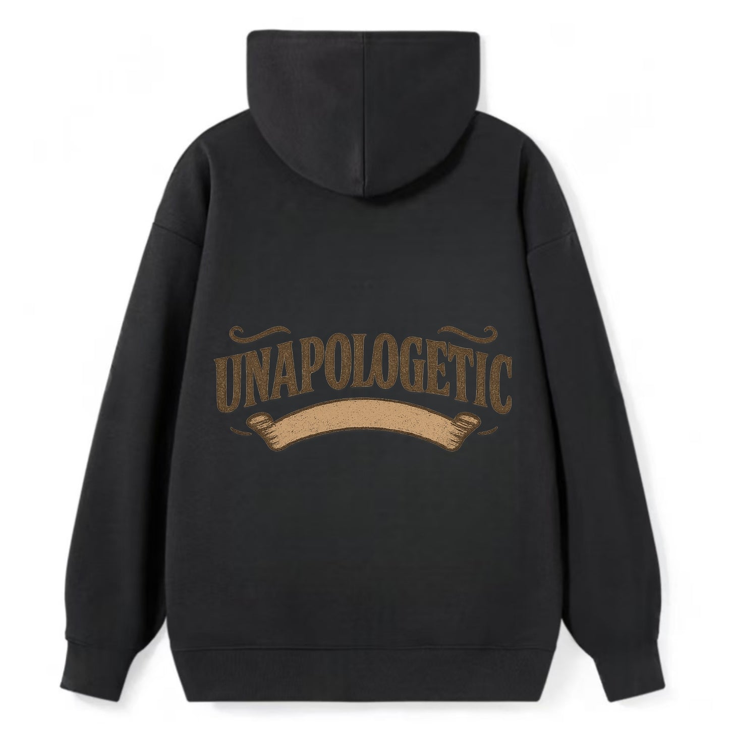 Bold typography design - "UNAPOLOGETIC" - no regrets, owning it - Classic Pullover Hoodie - Black