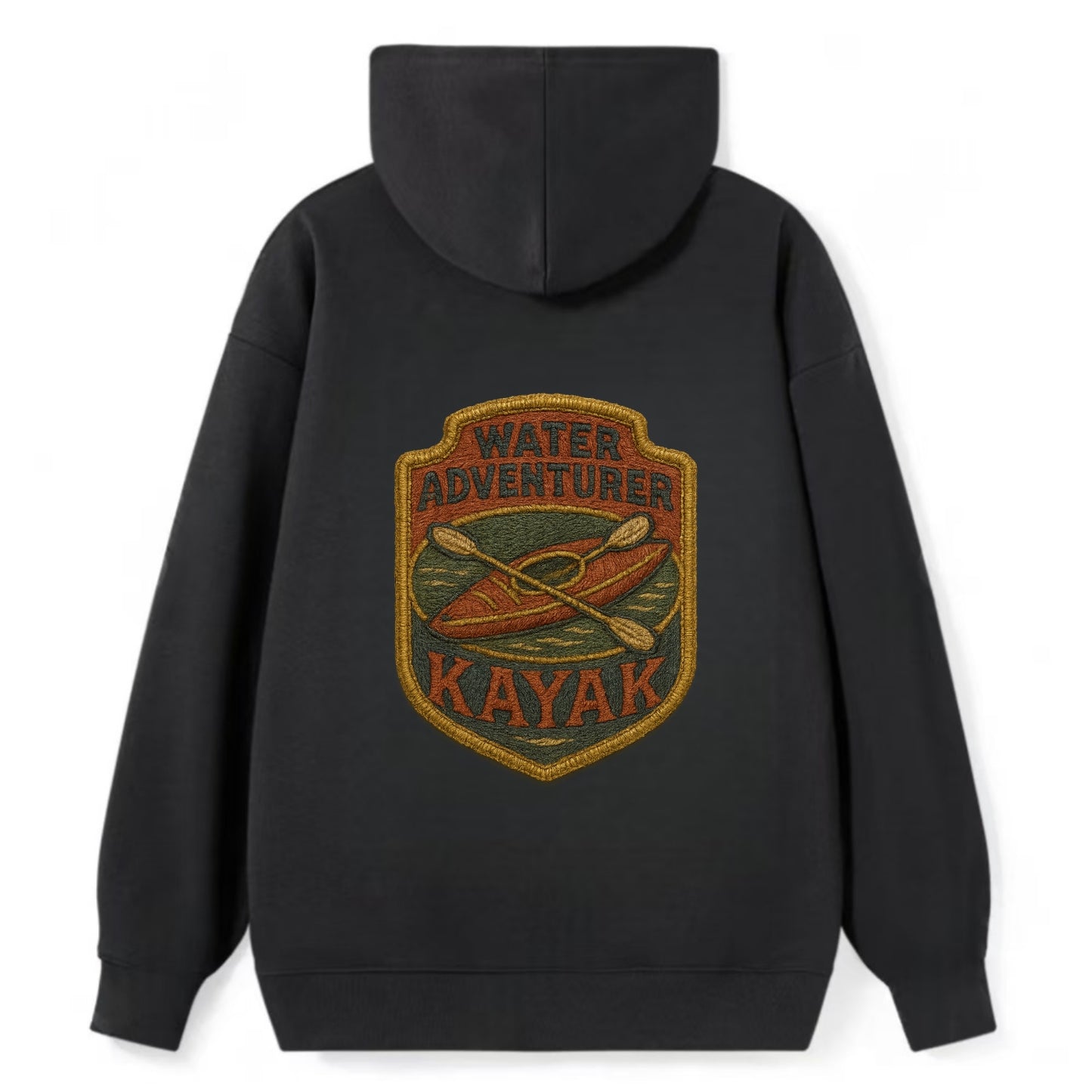 Kayak with paddle - water adventurer - Classic Pullover Hoodie - Black
