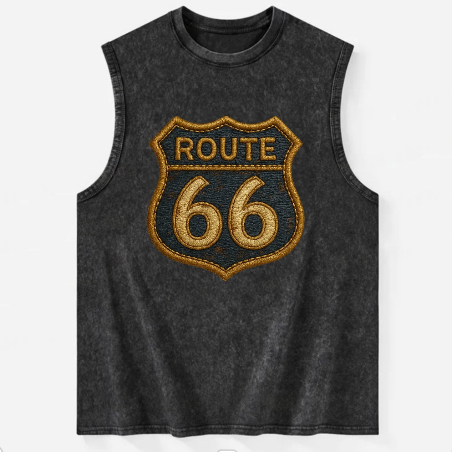 Route 66 - Vintage Washed Tank - Black