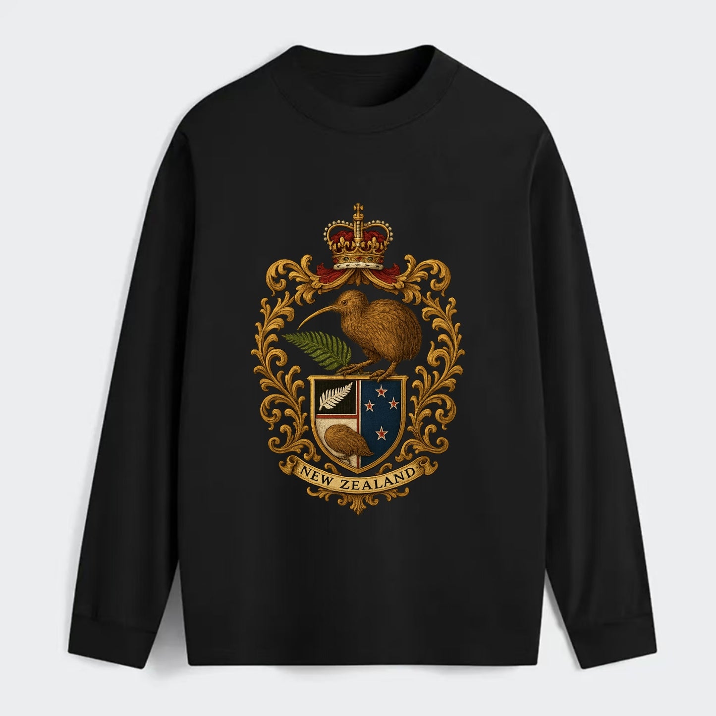 New Zealand Kiwi Emblem - Classic Long Sleeve Shirt - Black