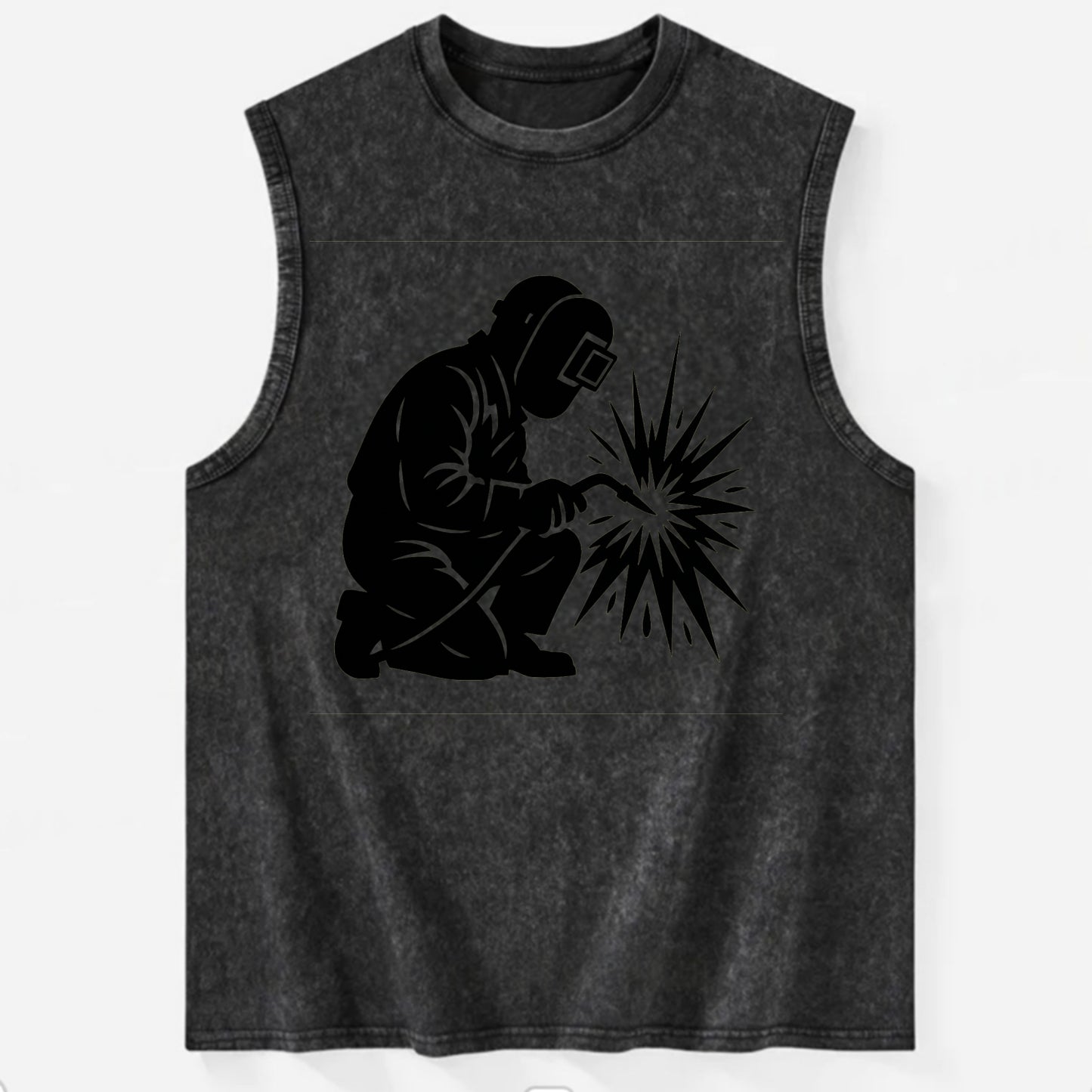 Welder sparks flying dramatically - Vintage Washed Tank - Black