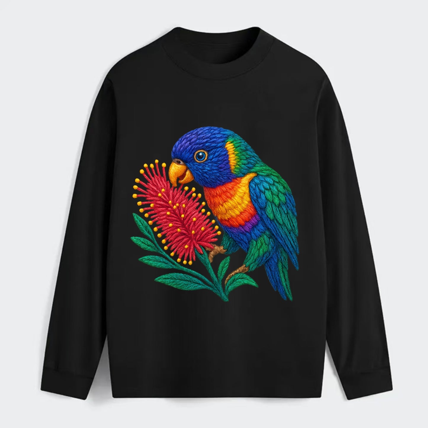 Rainbow Lorikeet Bottlebrush - Classic Long Sleeve Shirt - Black