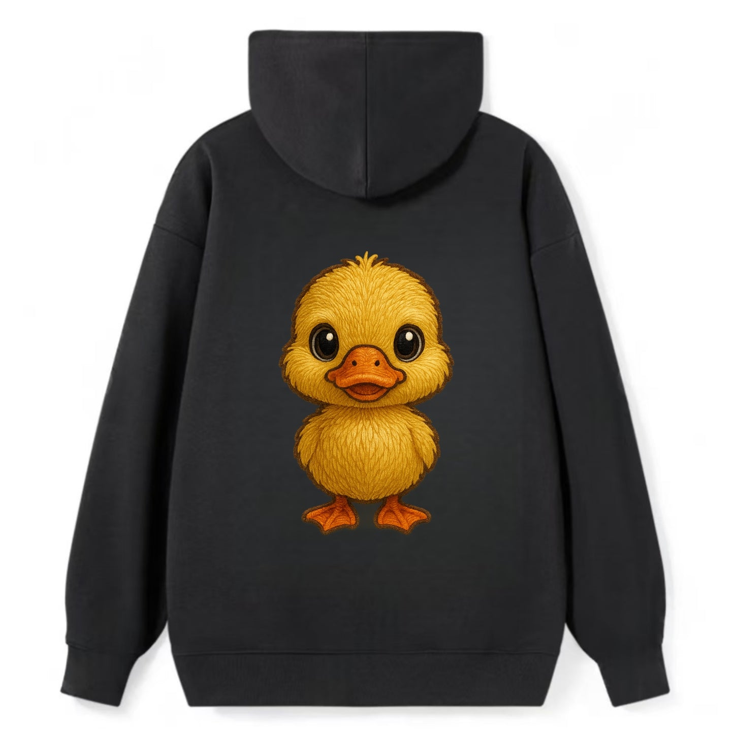Baby Duck Duckling - yellow fluffy, orange beak, bright eyes, - Classic Pullover Hoodie - Black