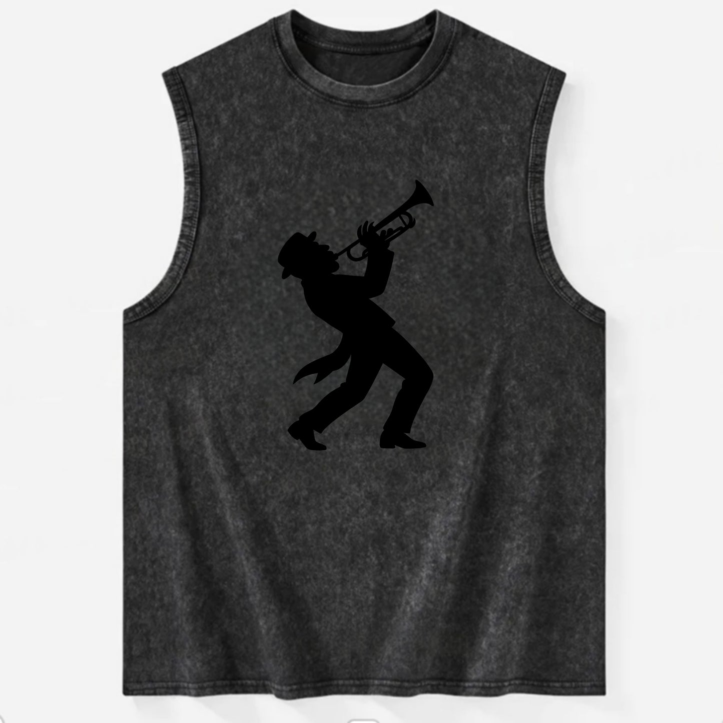Trumpet player hitting high note - Vintage Washed Tank - Black