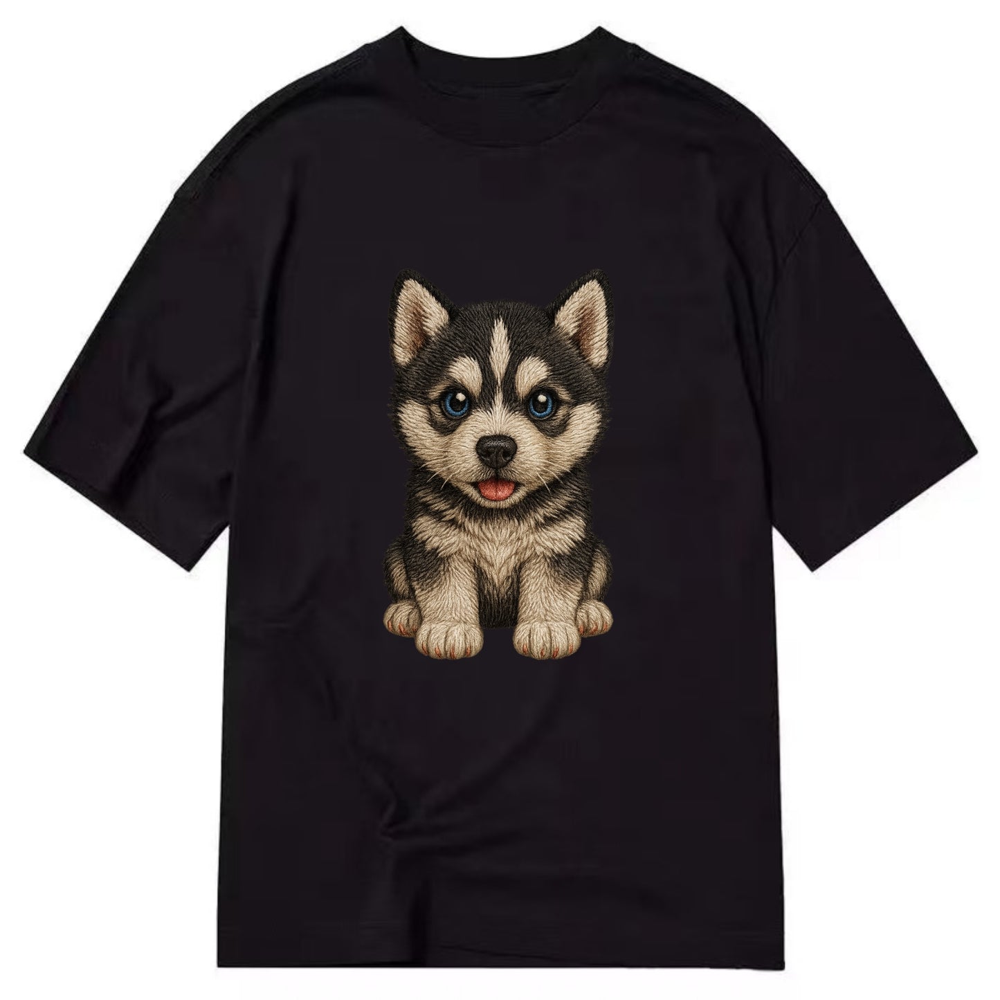 Baby Siberian Husky Puppy - blue or bi-colored eyes, fluffy coat, wolf-like, - Classic T-shirt - Black