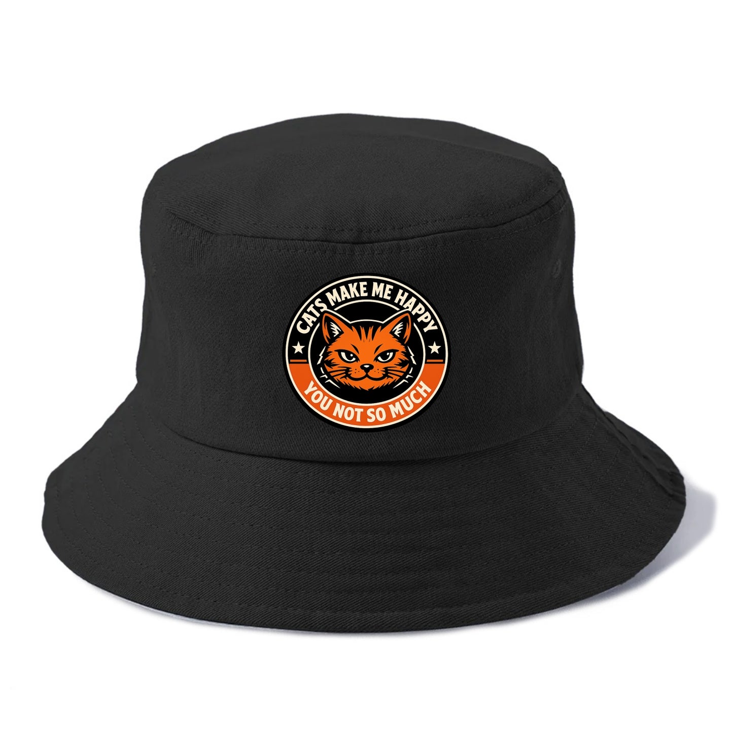 Joyful Whiskers Emblem - Bucket Hat - Black