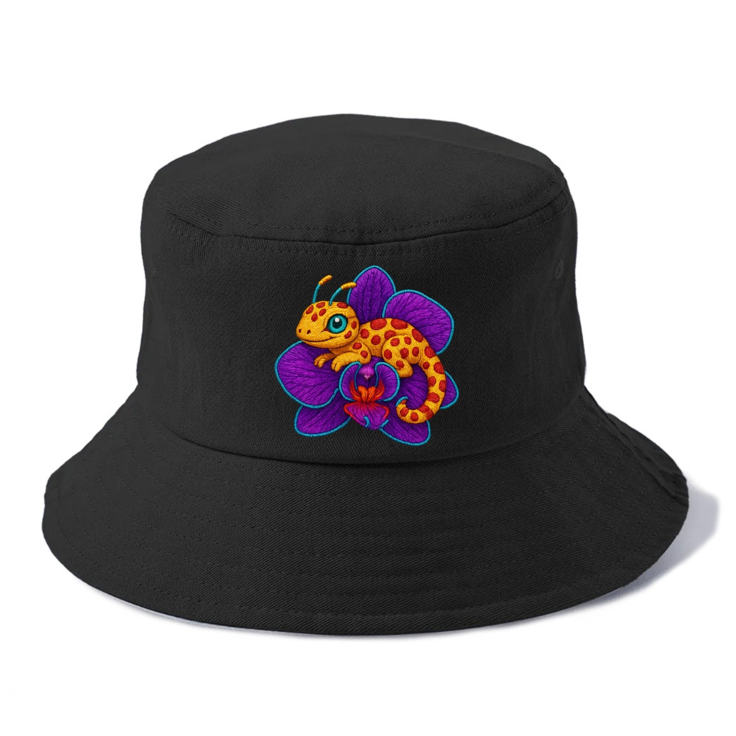 Leopard Orchid - Bucket Hat - Black