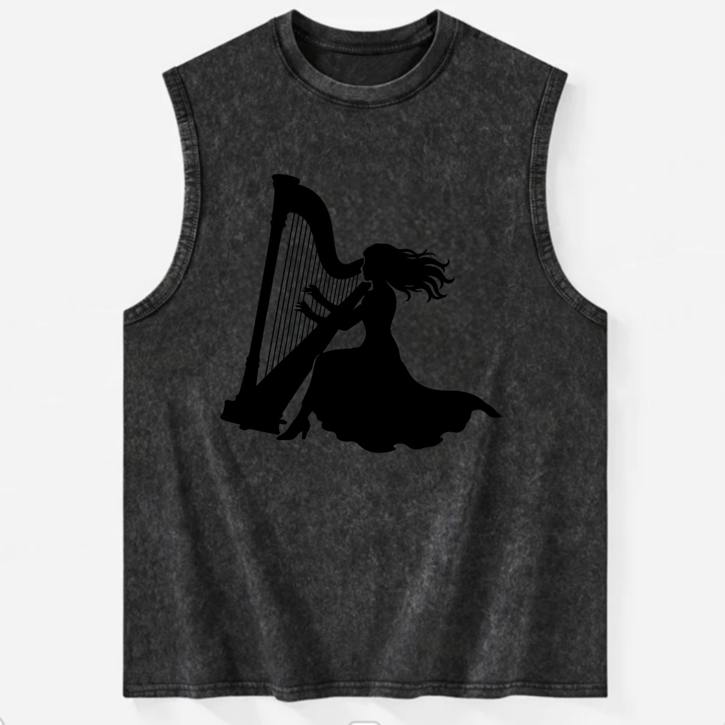 Harpist playing ethereal melody - Vintage Washed Tank - Black