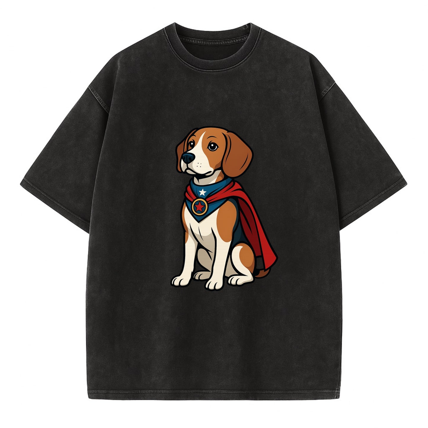 Beagle Patriotic Hero - Vintage T-shirt - Black
