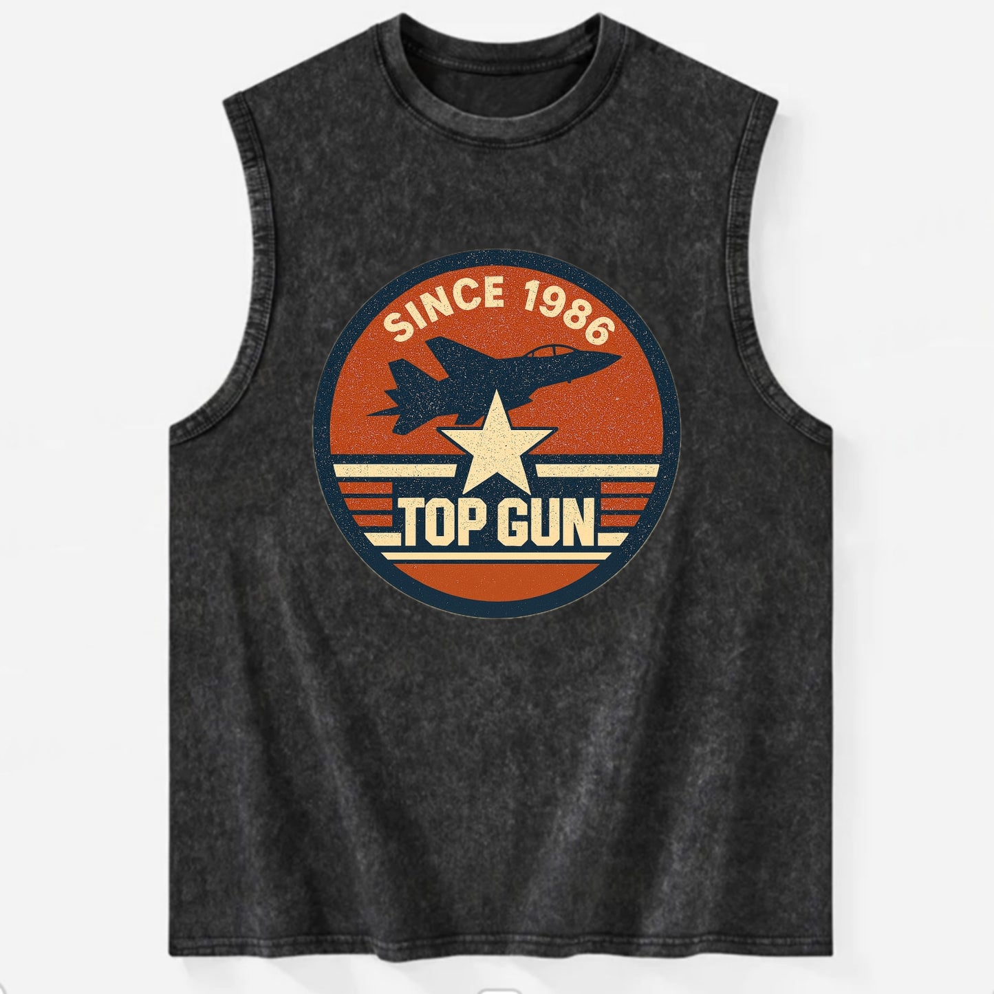 Top Gun Since 1986 - Vintage Washed Tank - Black