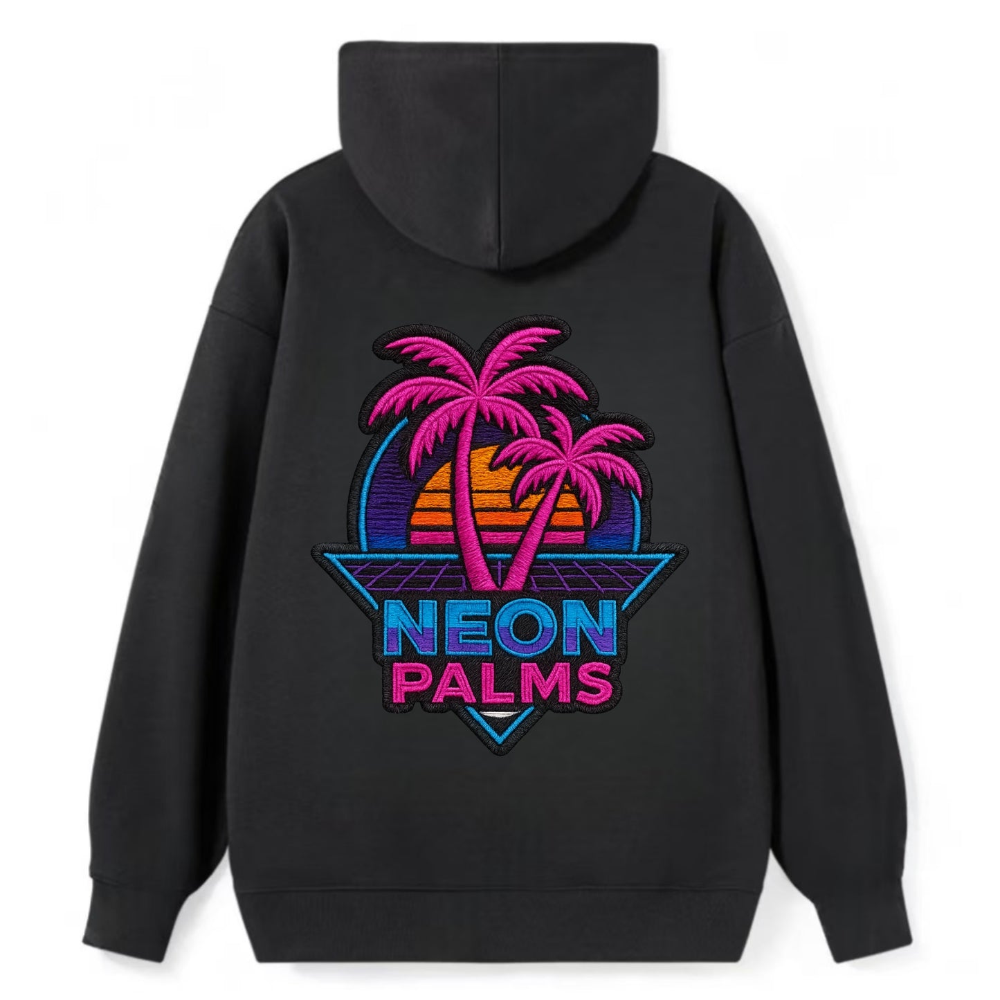 Neon Palms - Classic Pullover Hoodie - Black