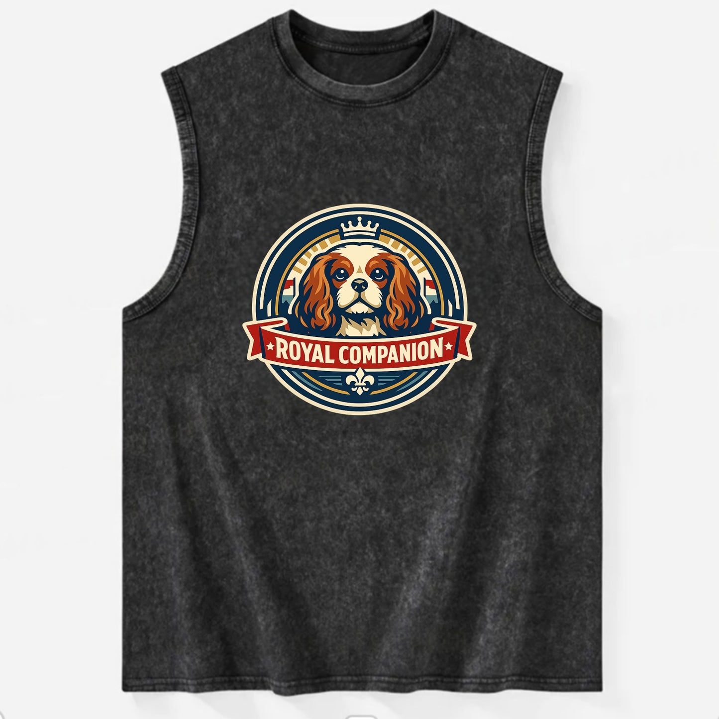 Royal Companion Emblem - Vintage Washed Tank - Black