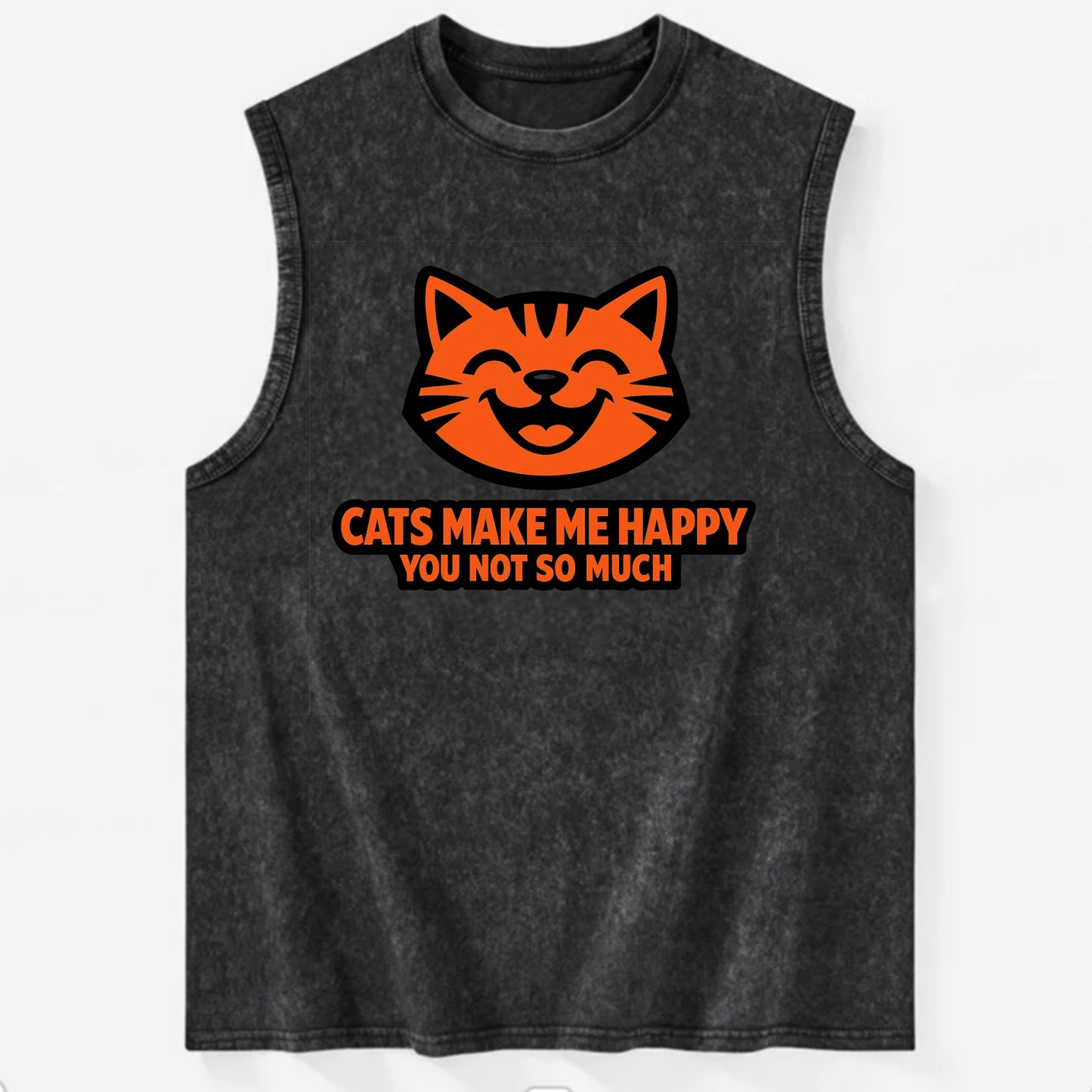 Feline Joy and Sassy Truths - Vintage Washed Tank - Black