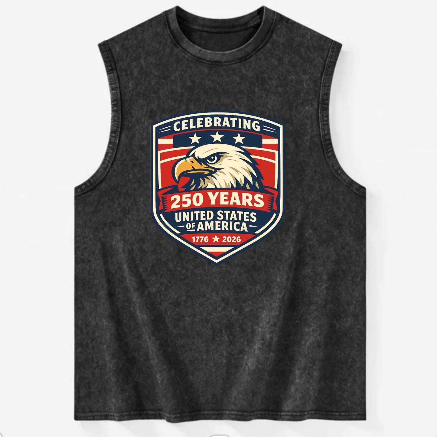 Heritage Eagle Emblem - Vintage Washed Tank - Black