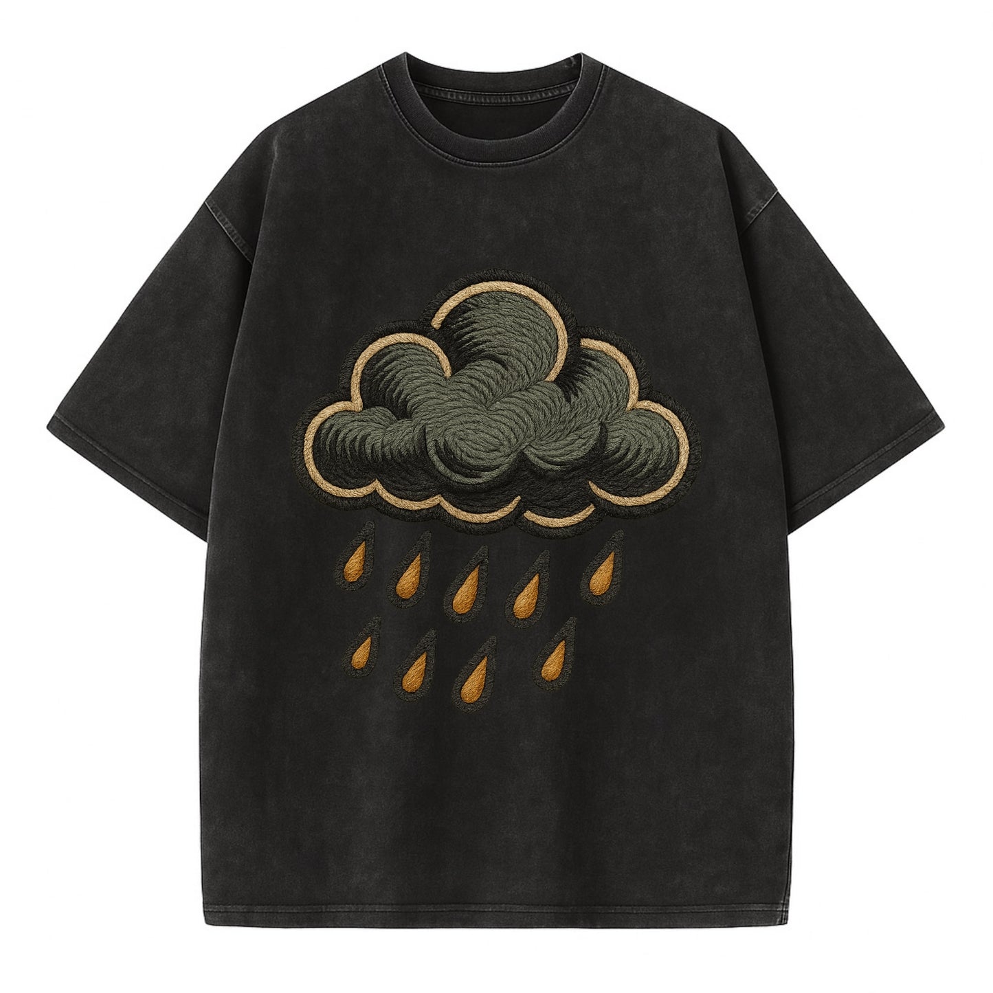 Rain Cloud - Vintage T-shirt - Black