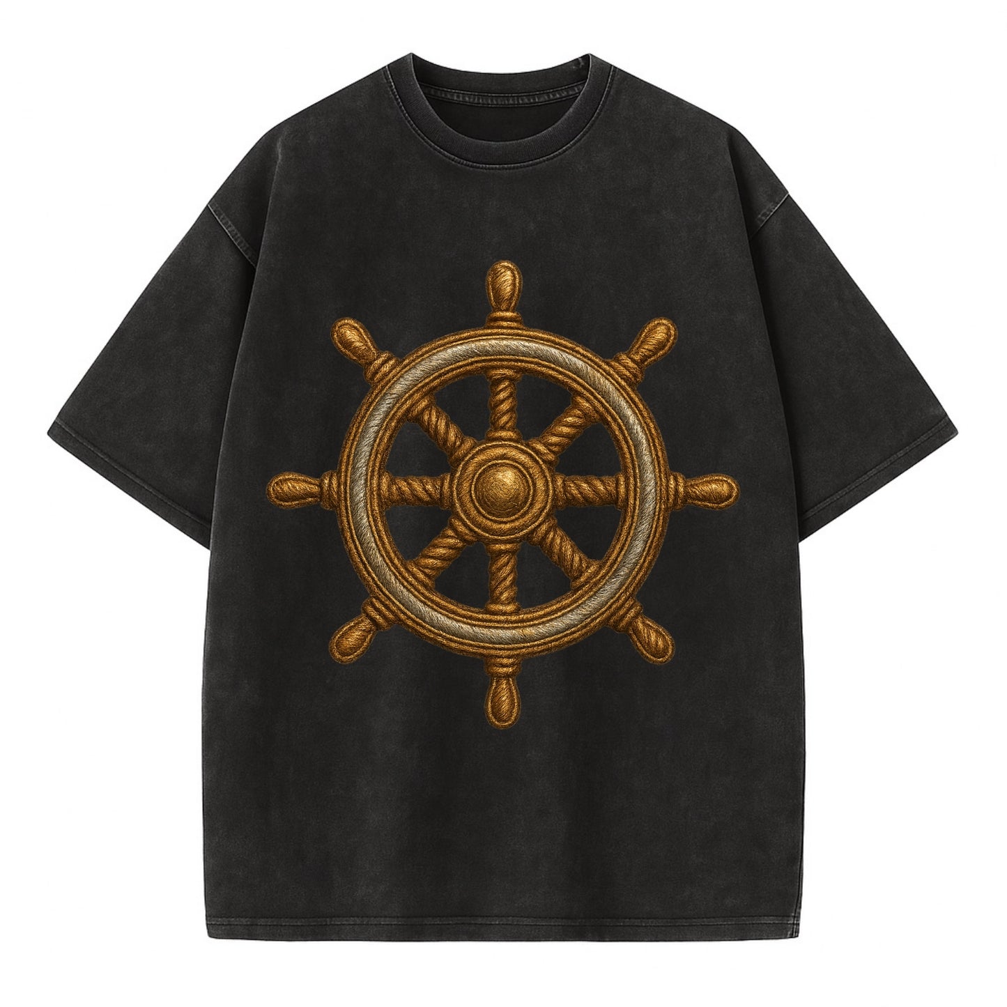 Ship's Wheel - Vintage T-shirt - Black