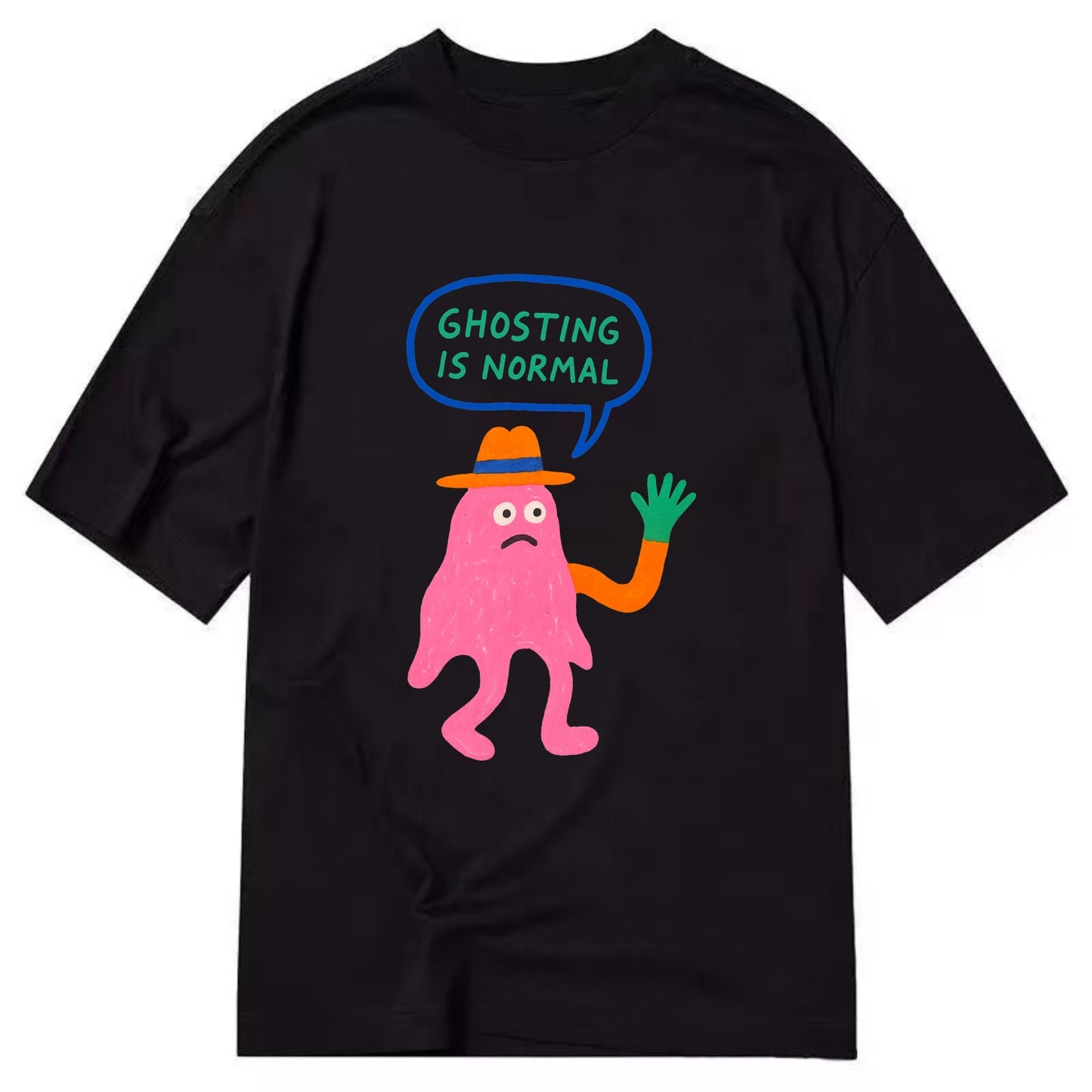 GHOSTING IS NORMAL | Transparent ghost texting - Classic T-shirt - Black