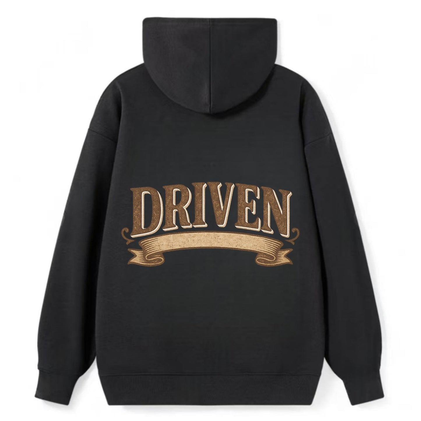 Bold typography design - "DRIVEN" - motivated, focused on goals - Classic Pullover Hoodie - Black