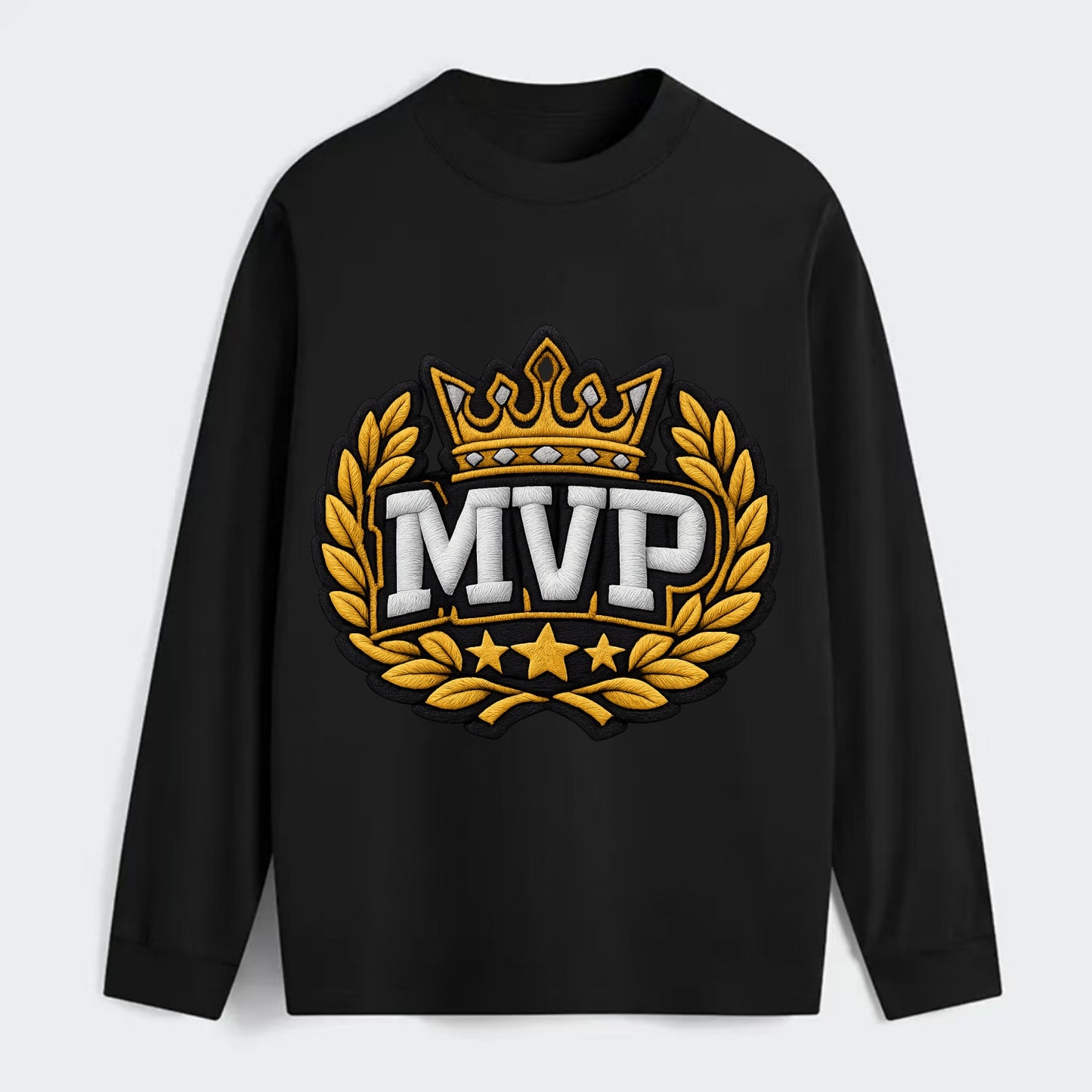MVP CROWN - crown with laurels in gold , most valuable - Classic Long Sleeve Shirt - Black