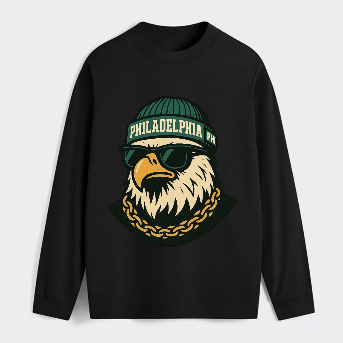 "eagle" "philadelphia" "phi" "green" "us East" - Classic Long Sleeve Shirt - Black
