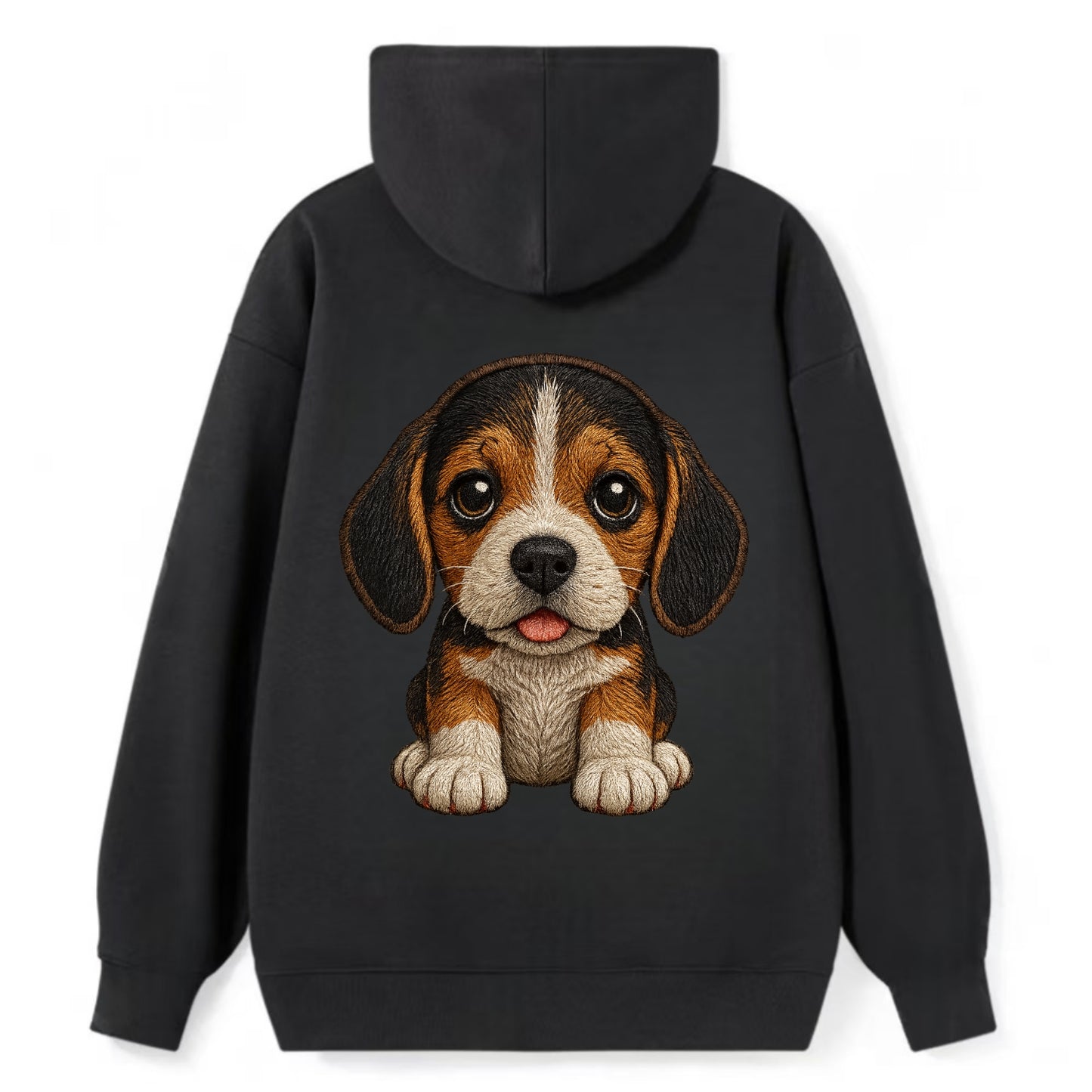 Baby Beagle Puppy - tricolor coat, long droopy ears, big pleading eyes, - Classic Pullover Hoodie - Black