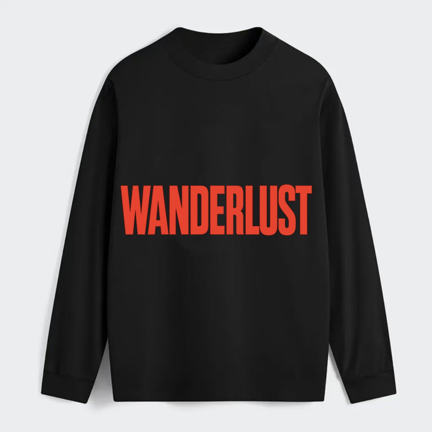 Bold typography design - "WANDERLUST" - desire to travel, explore the - Classic Long Sleeve Shirt - Black