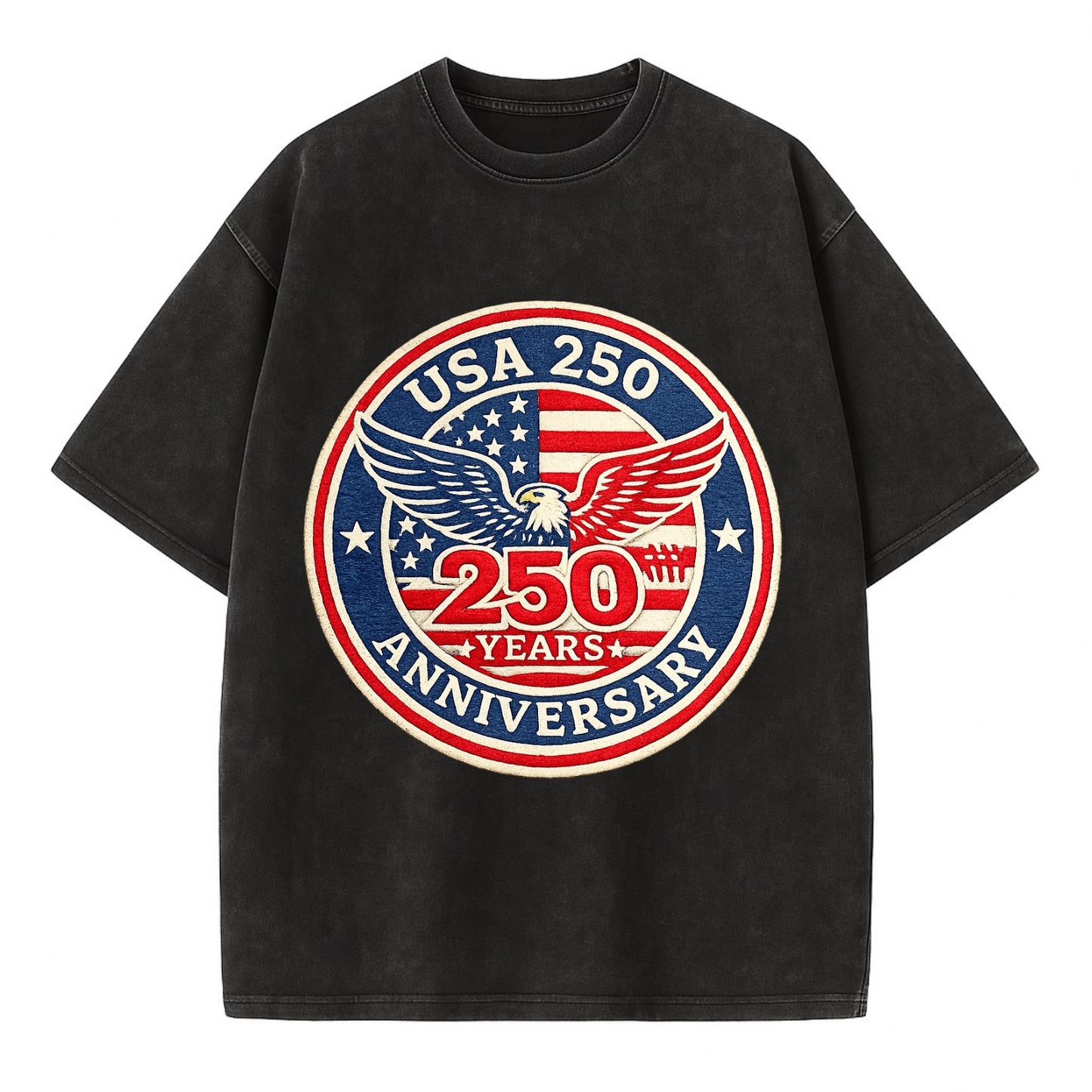 Usa 250th Anniversary Eagle - Vintage T-shirt - Black