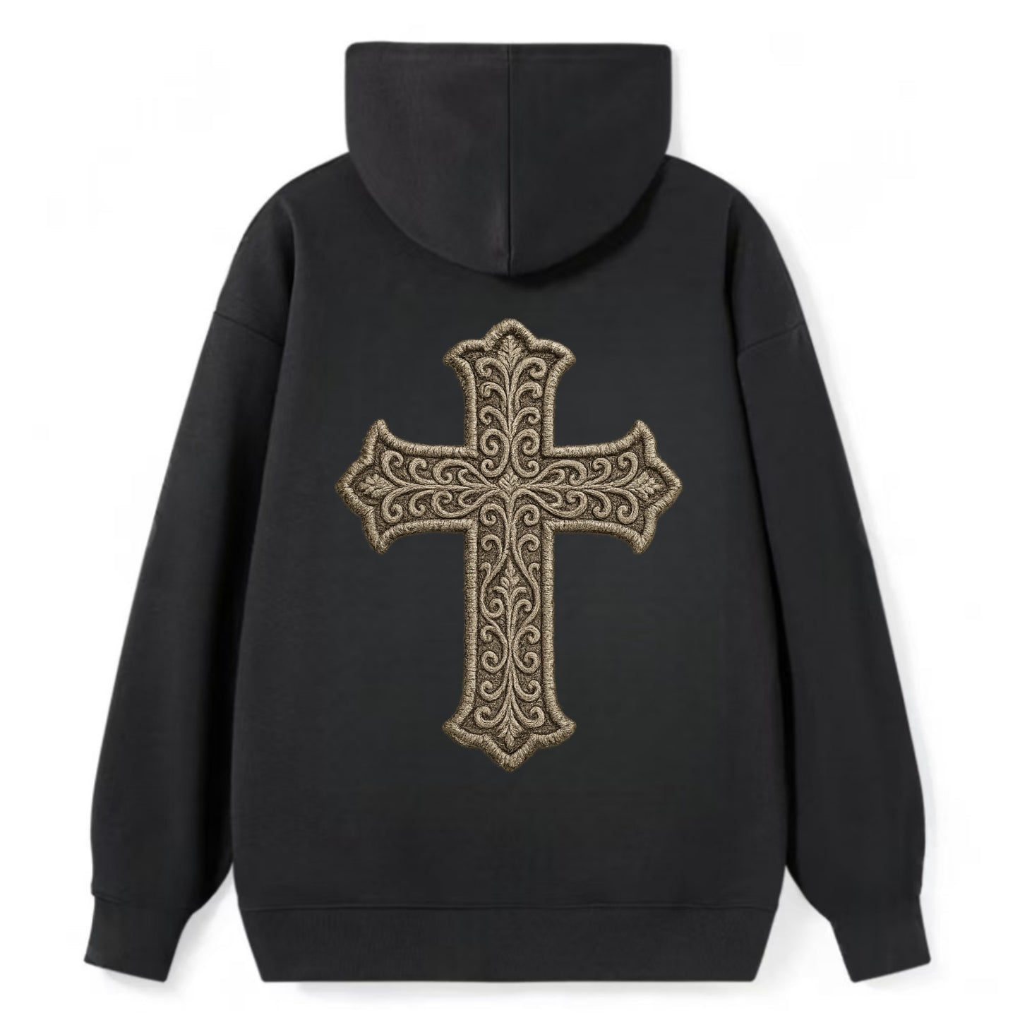 Filigree Cross - Classic Pullover Hoodie - Black