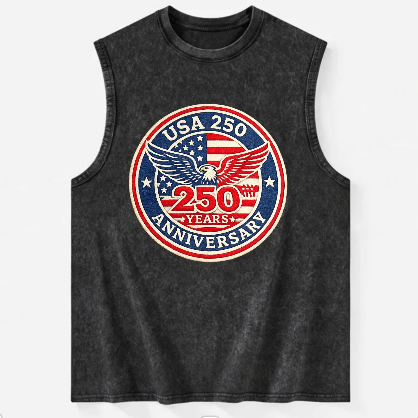 Usa 250th Anniversary Eagle - Vintage Washed Tank - Black