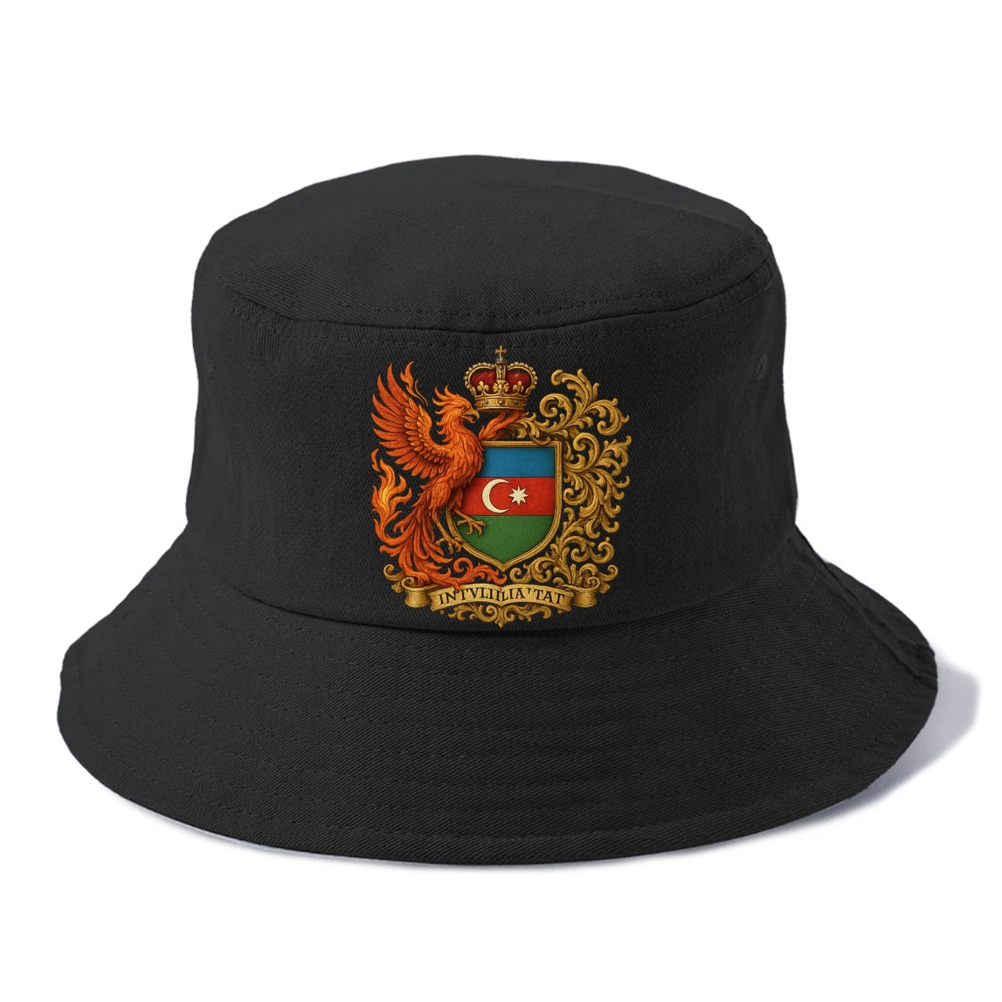 Azerbaijan Fire Phoenix Emblem - Bucket Hat - Black