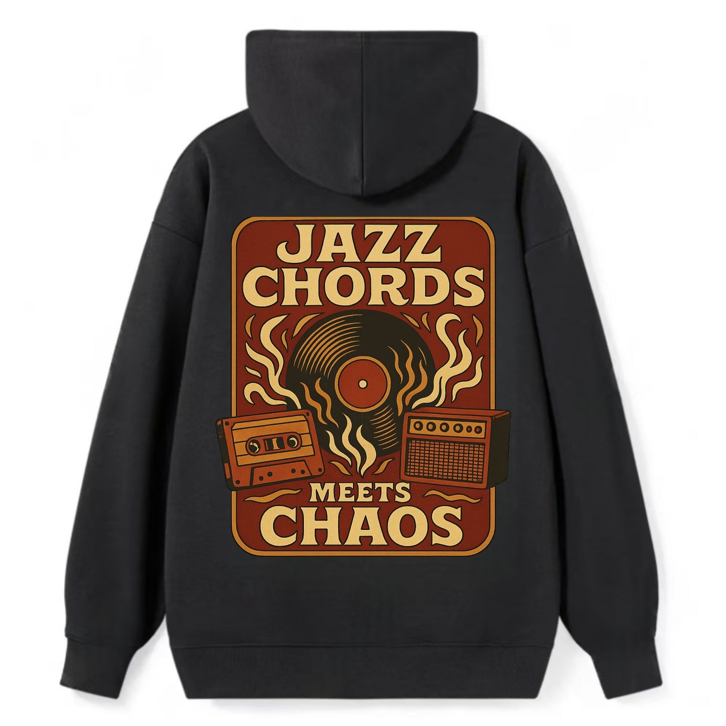 Jazz chords with hyperpop energy - "Jazz Meets Chaos" - unexpected fusion - Classic Pullover Hoodie - Black