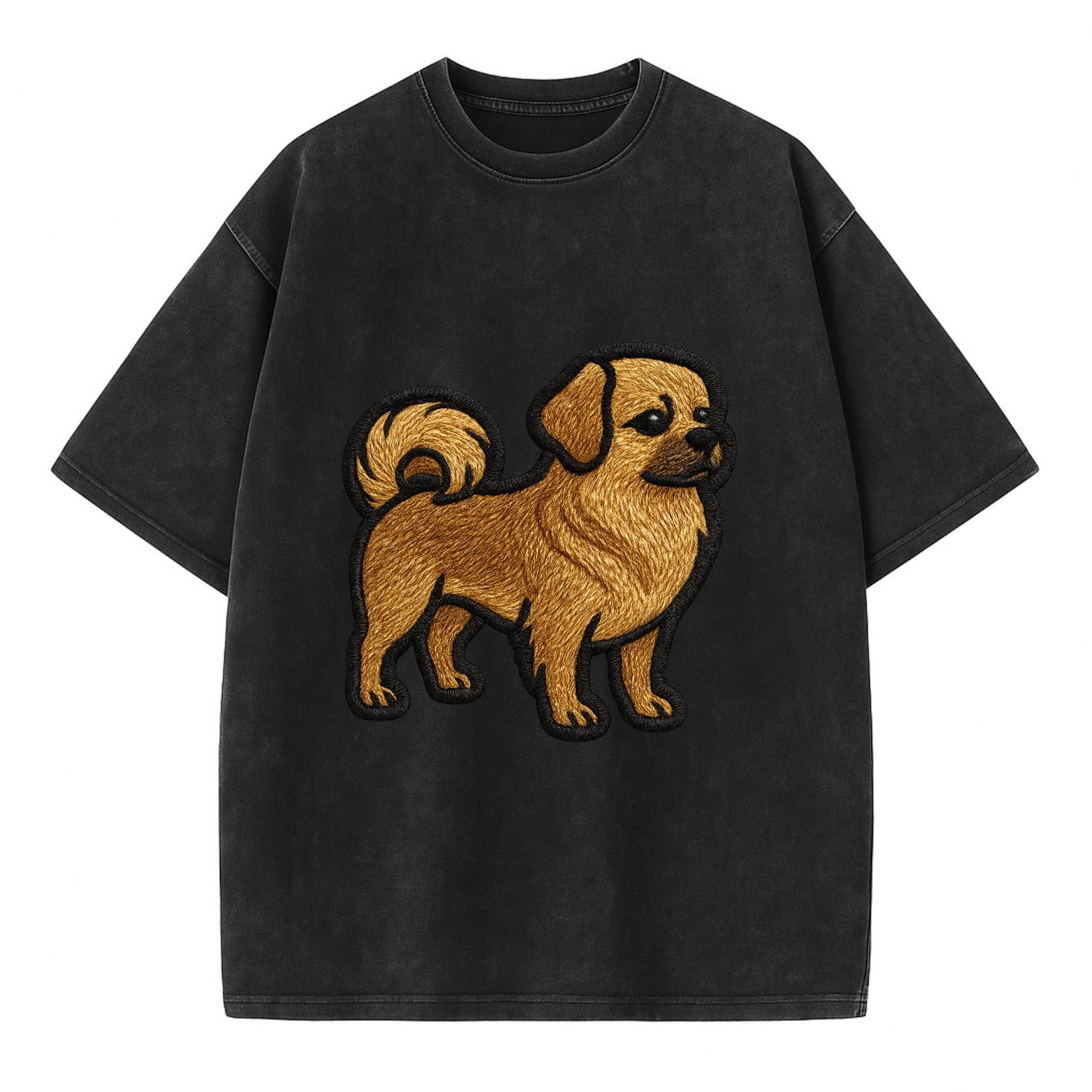 Tibetan Spaniel - Modern Tibetan breed d - Vintage T-shirt - Black