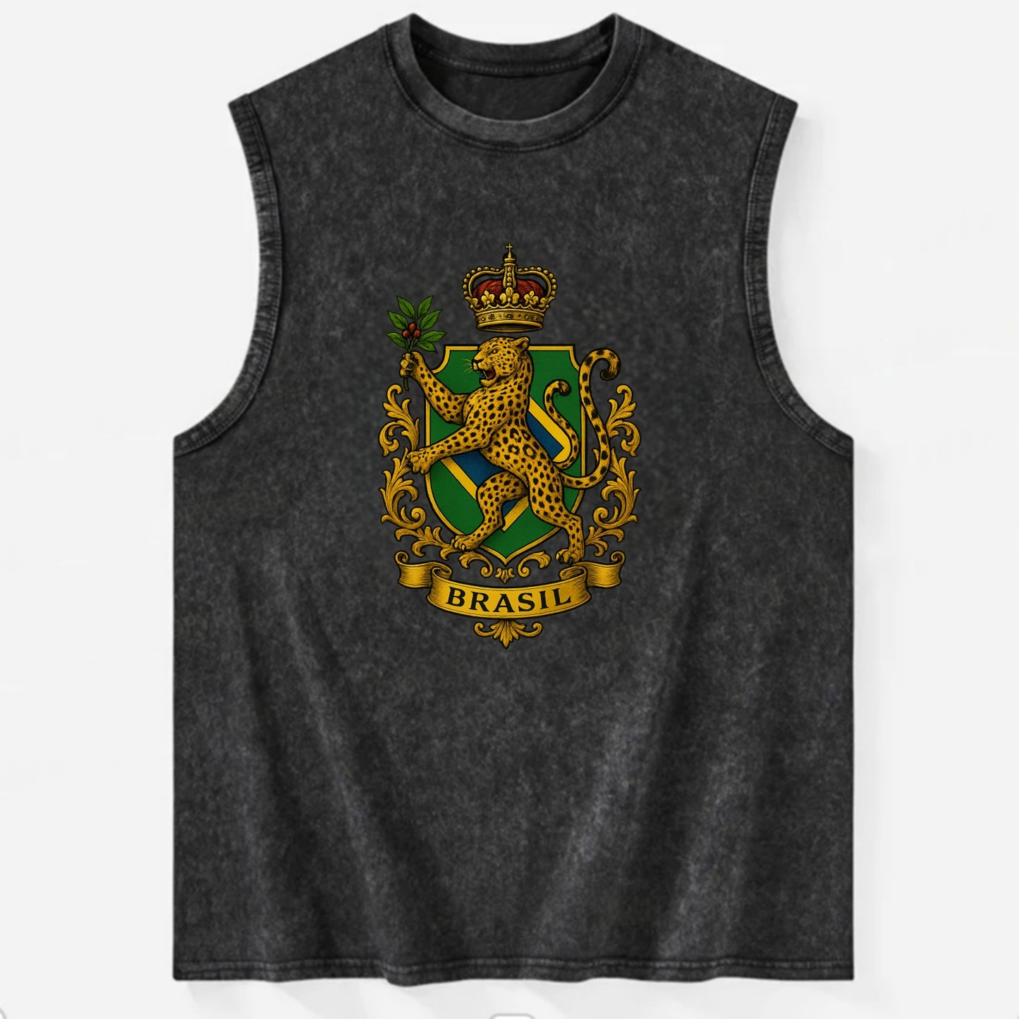 Brazil Jaguar Emblem - Vintage Washed Tank - Black