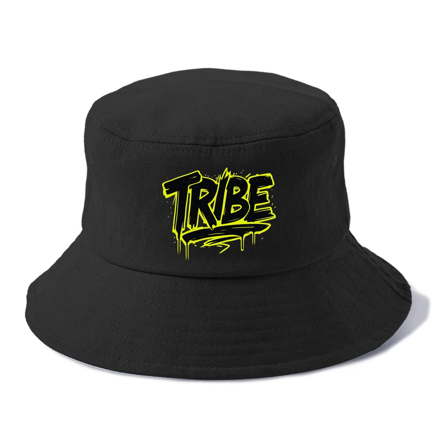 Bold typography design - "TRIBE" - your community, your group - Bucket Hat - Black