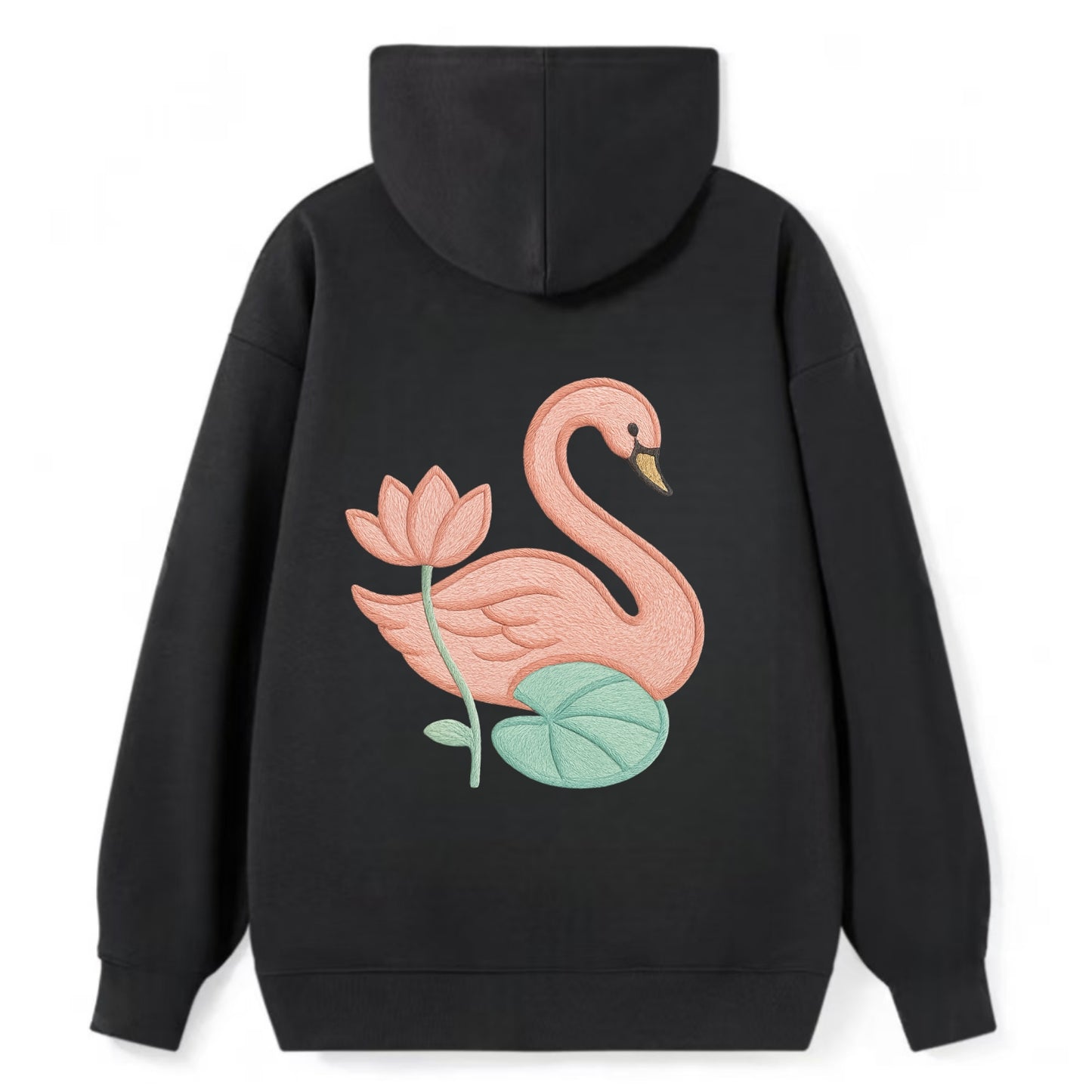 Coral Swan - Classic Pullover Hoodie - Black