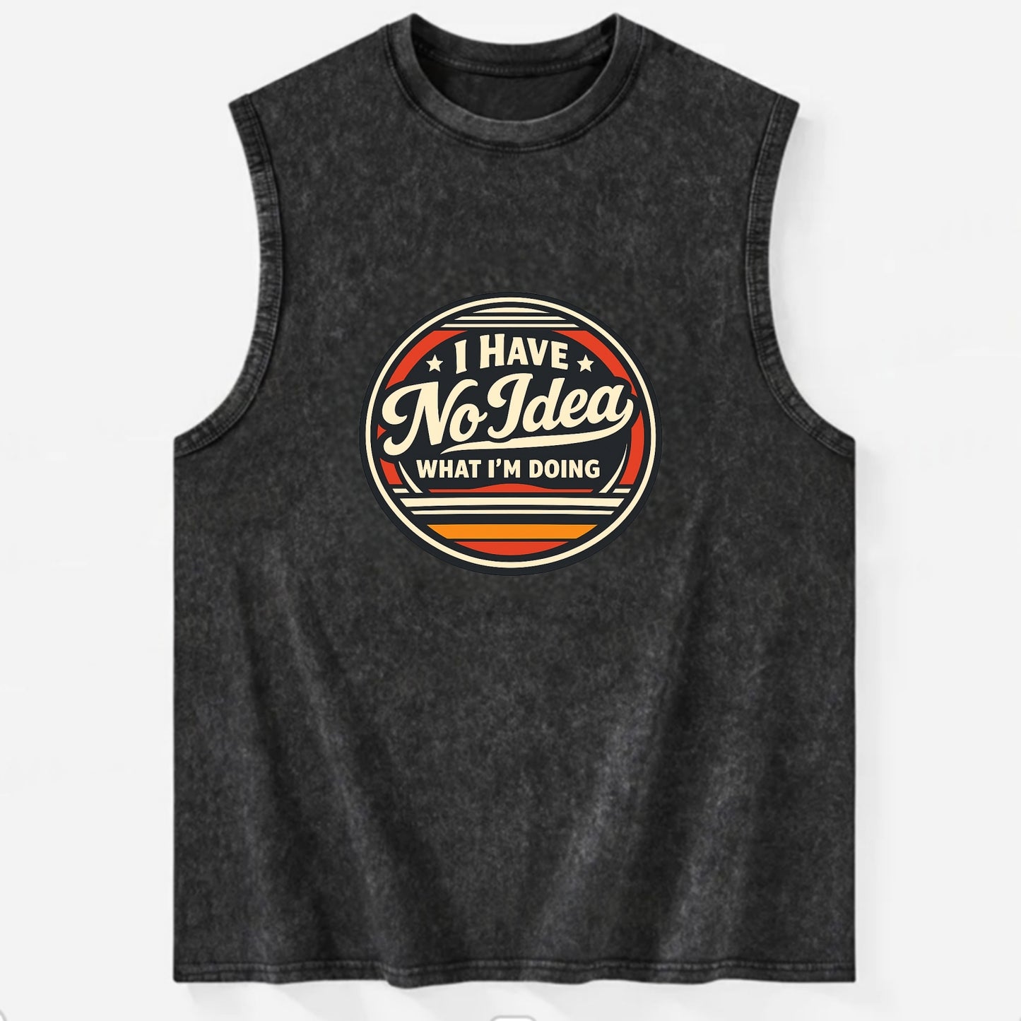 Confidently Clueless Emblem - Vintage Washed Tank - Black