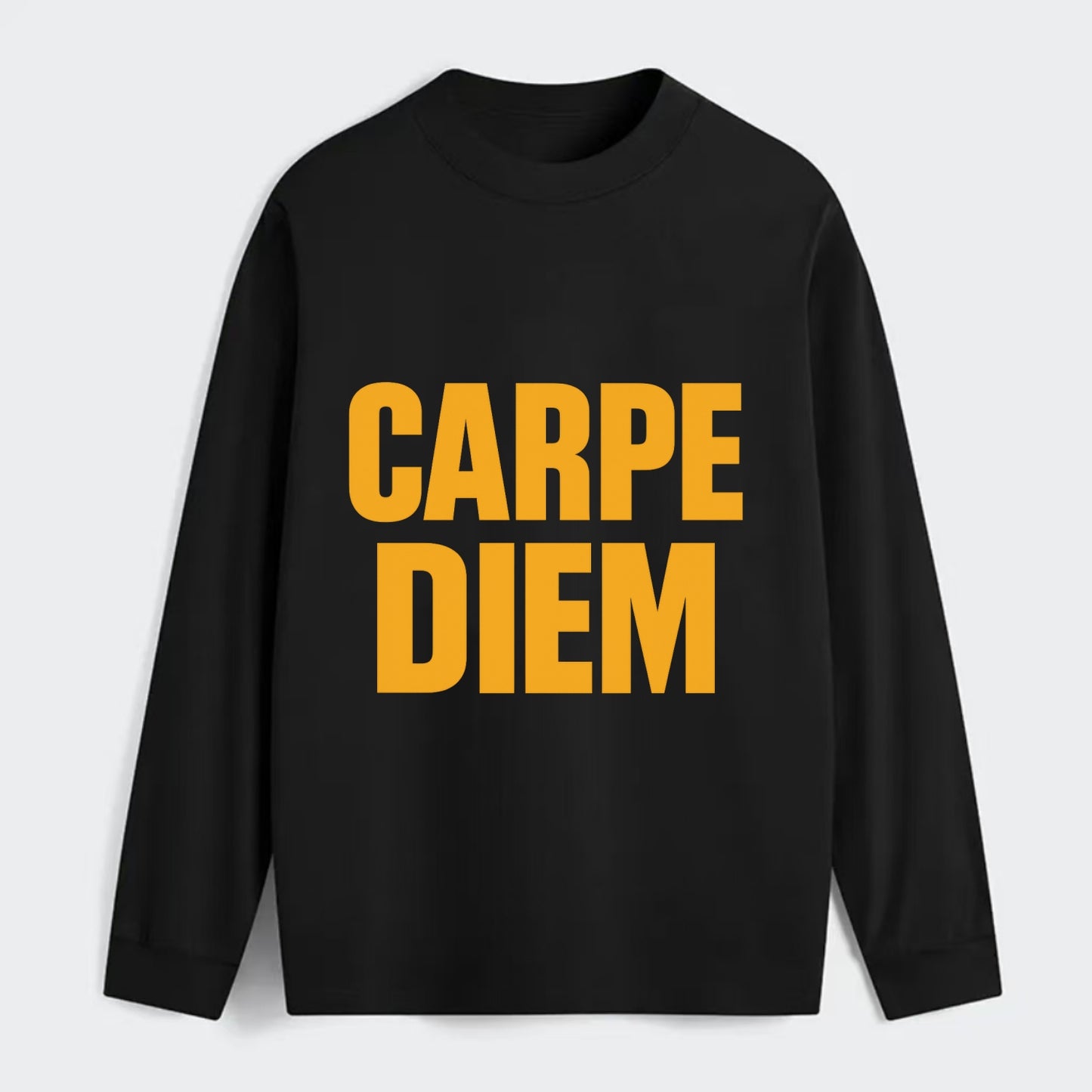 Bold typography design - "CARPE DIEM" - seize the day - Classic Long Sleeve Shirt - Black