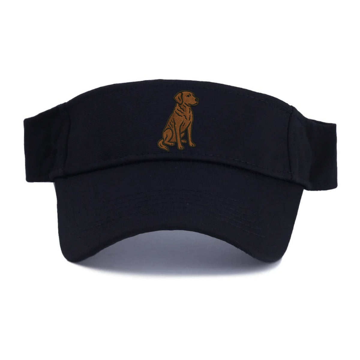 Chesapeake Bay Retriever - Brown wavy coat embroidered sitting pose - Visor - Black