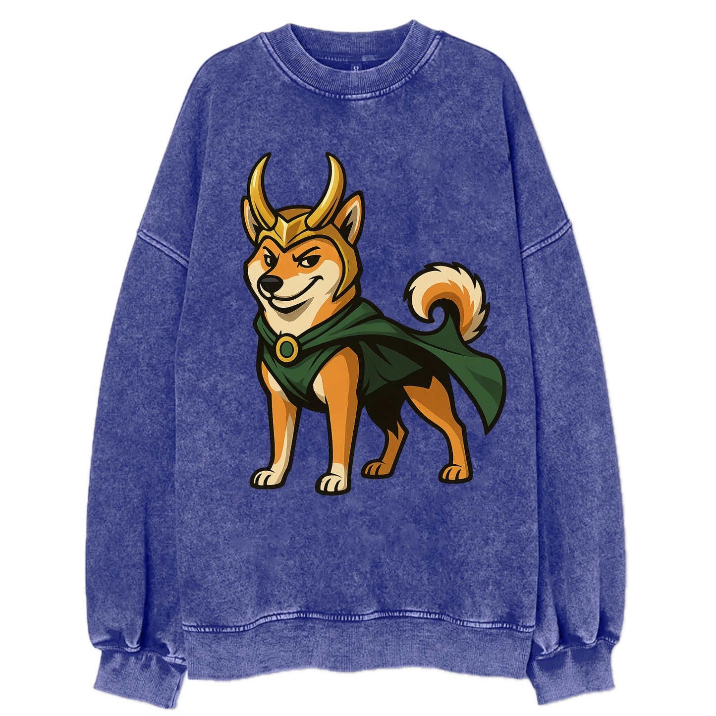 Shiba Inu Loki - Vintage Sweatshirt - Blue