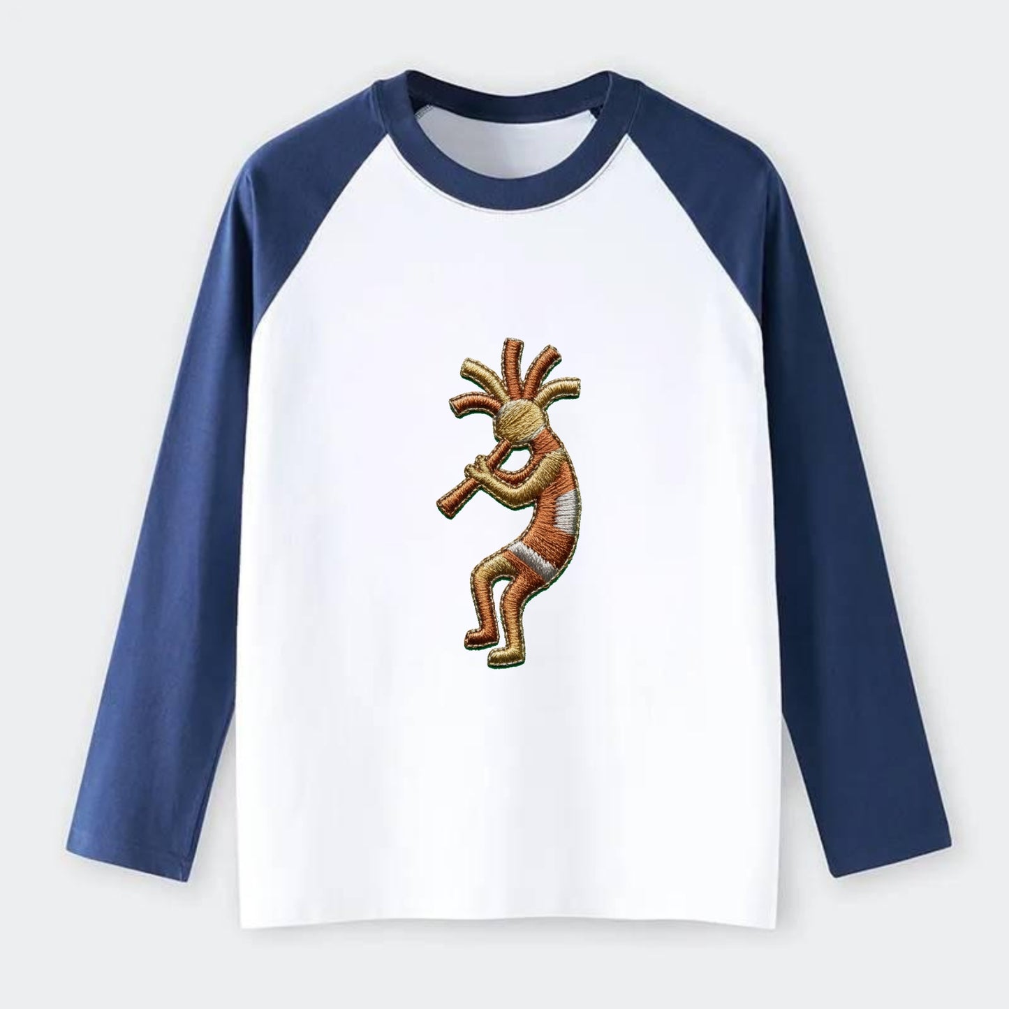 Kokopelli - Raglan Long Sleeve T-Shirt - Blue