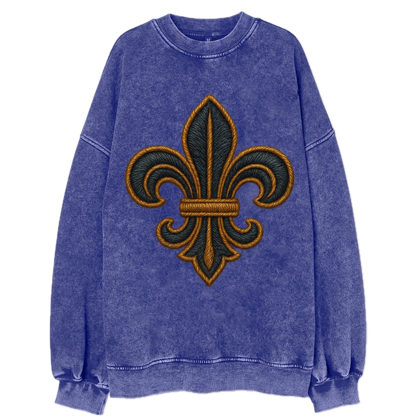 Fleur de Lis - Vintage Sweatshirt - Blue