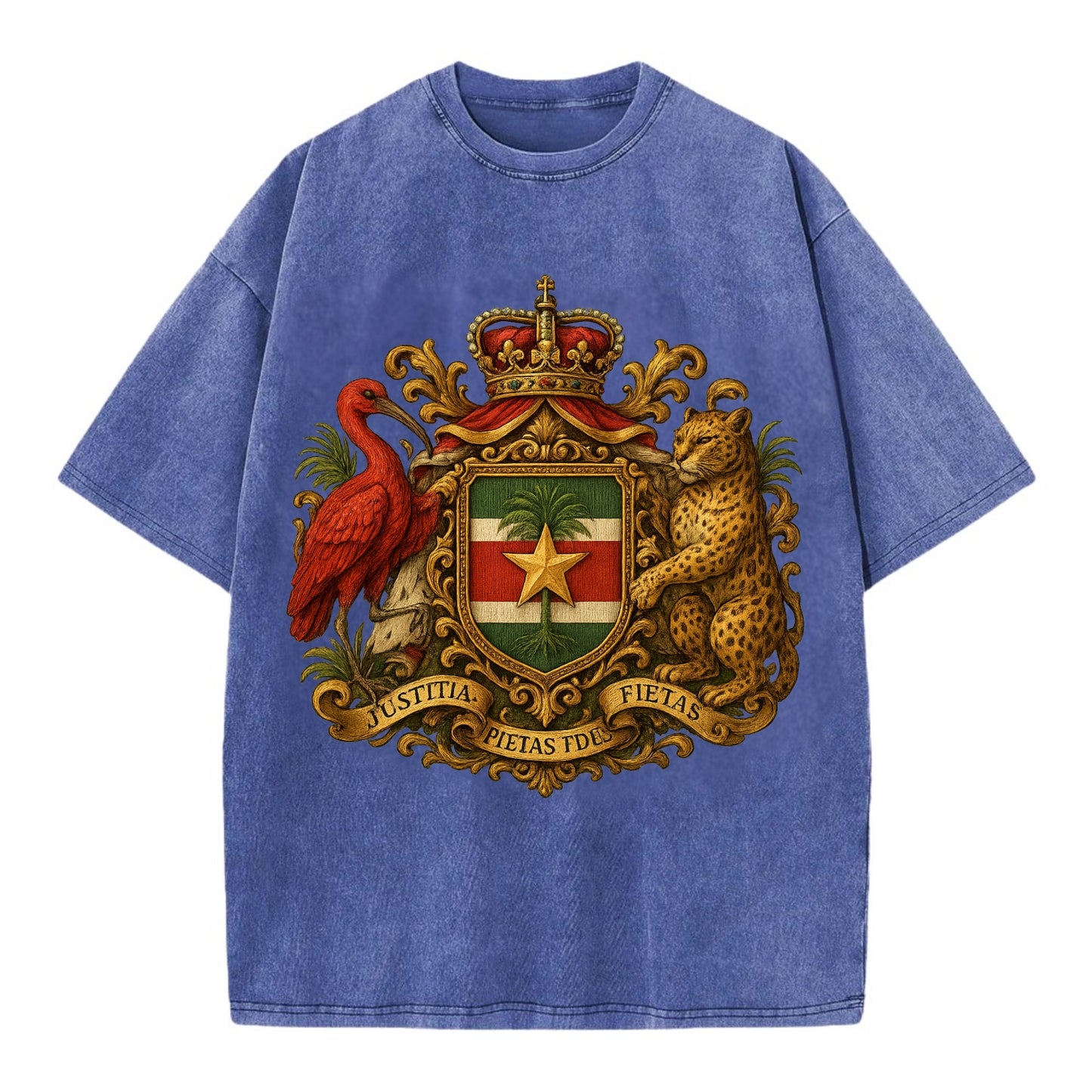 Suriname Star Emblem - Vintage T-shirt - Blue
