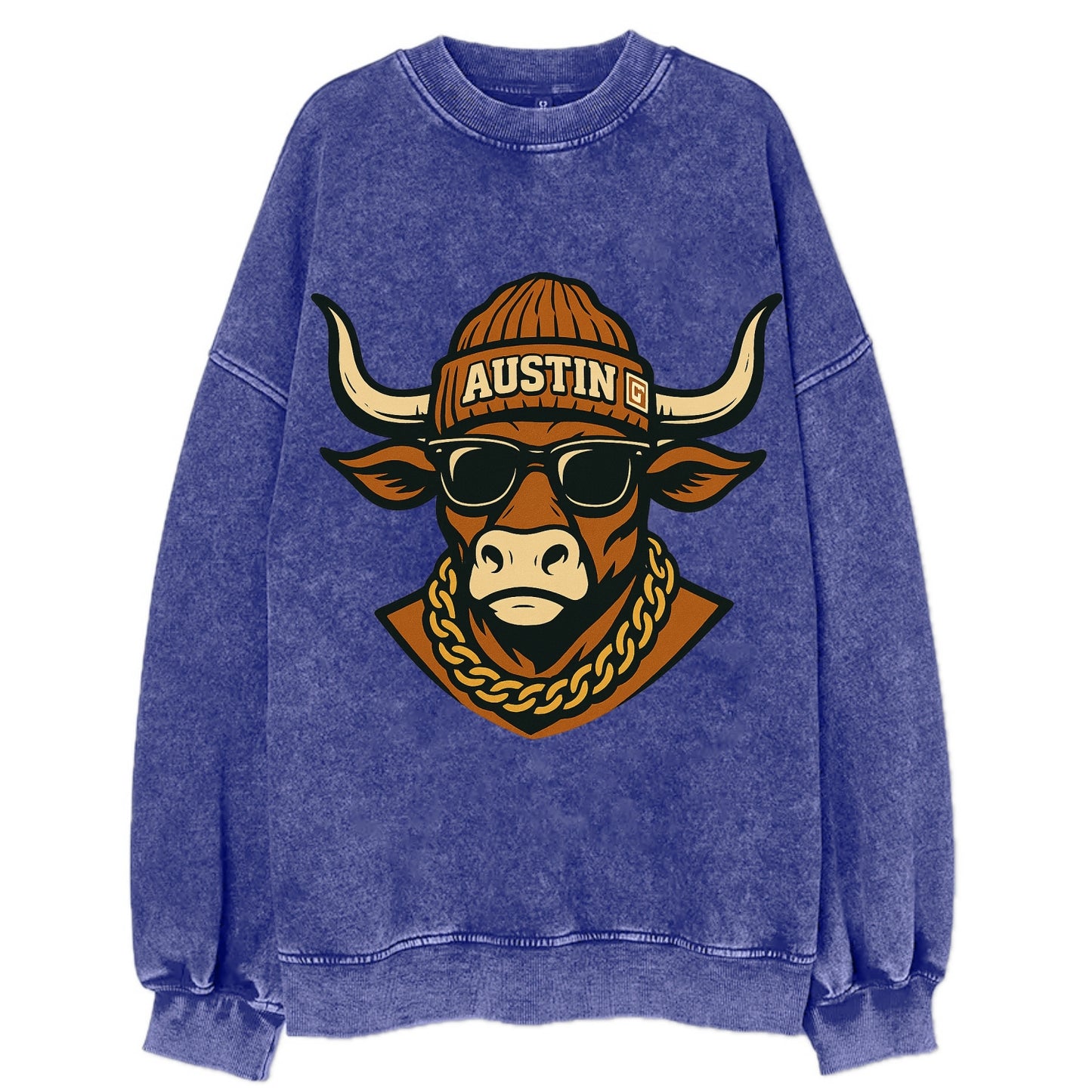 Austin Longhorn - Vintage Sweatshirt - Blue