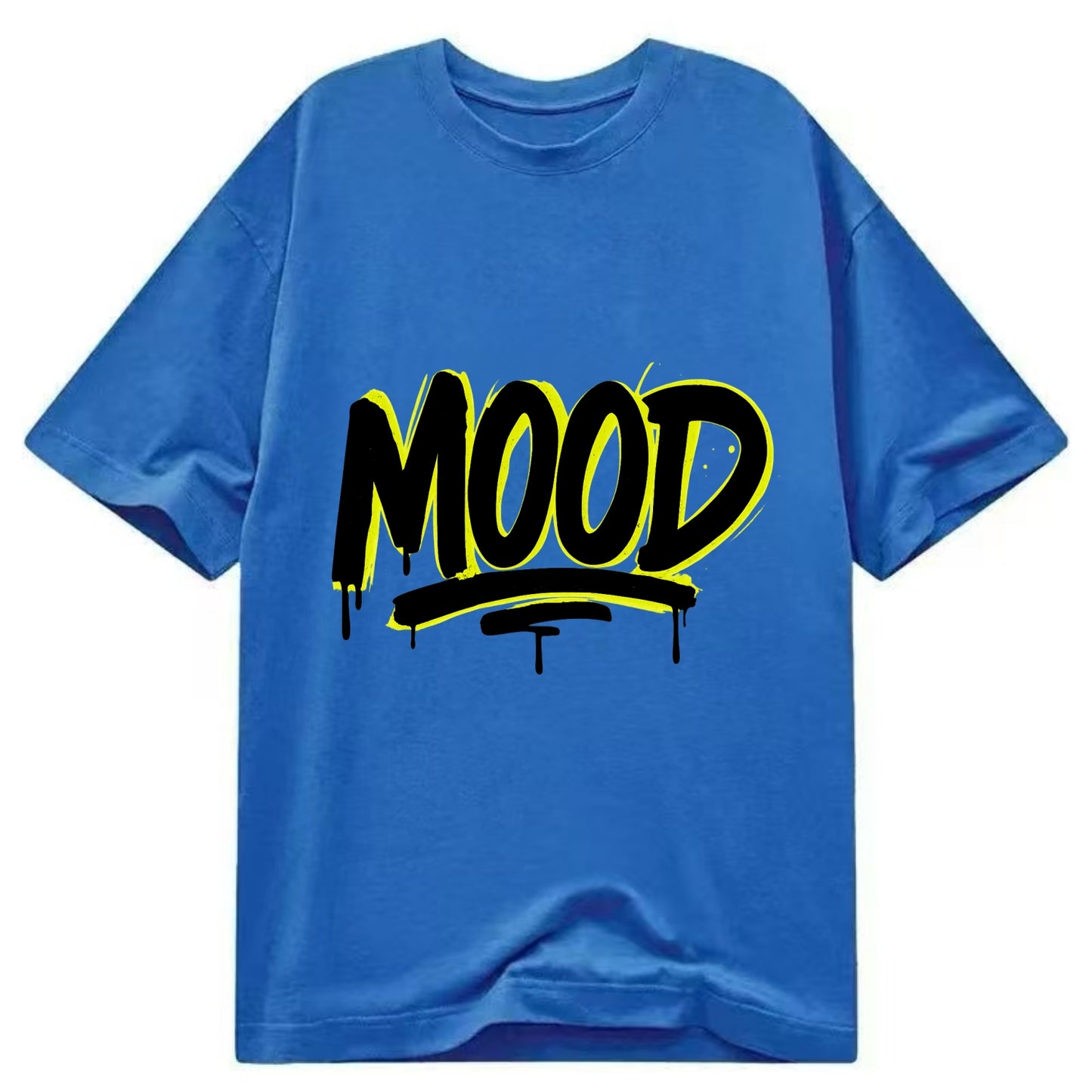 Bold typography design - "MOOD" - current state, feeling it - Classic T-shirt - Blue