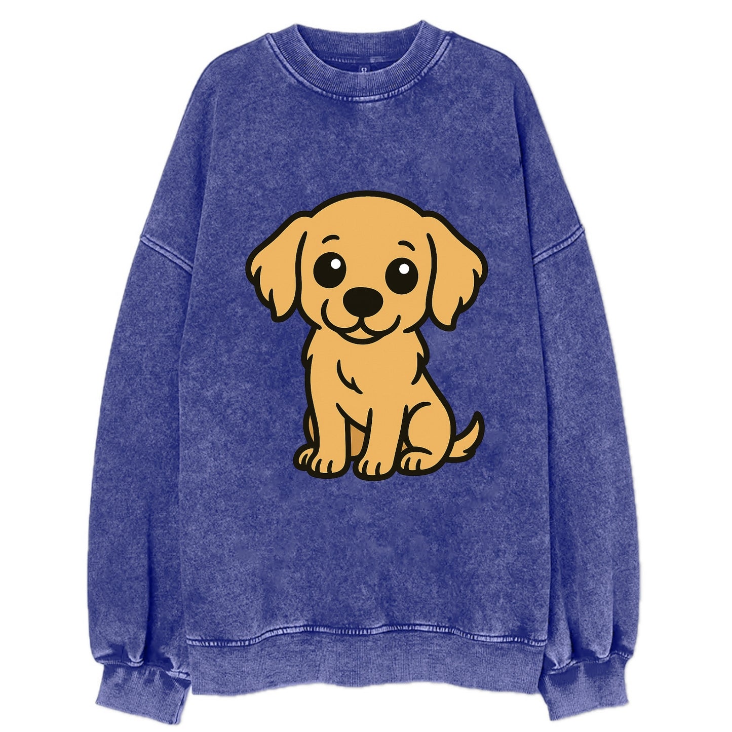 Golden Retriever - Head tilt curious pose - Vintage Sweatshirt - Blue