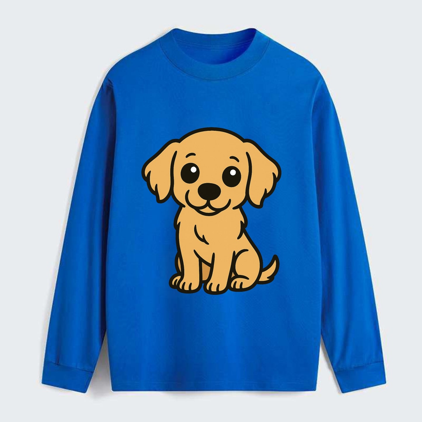 Golden Retriever - Head tilt curious pose - Classic Long Sleeve Shirt - Blue