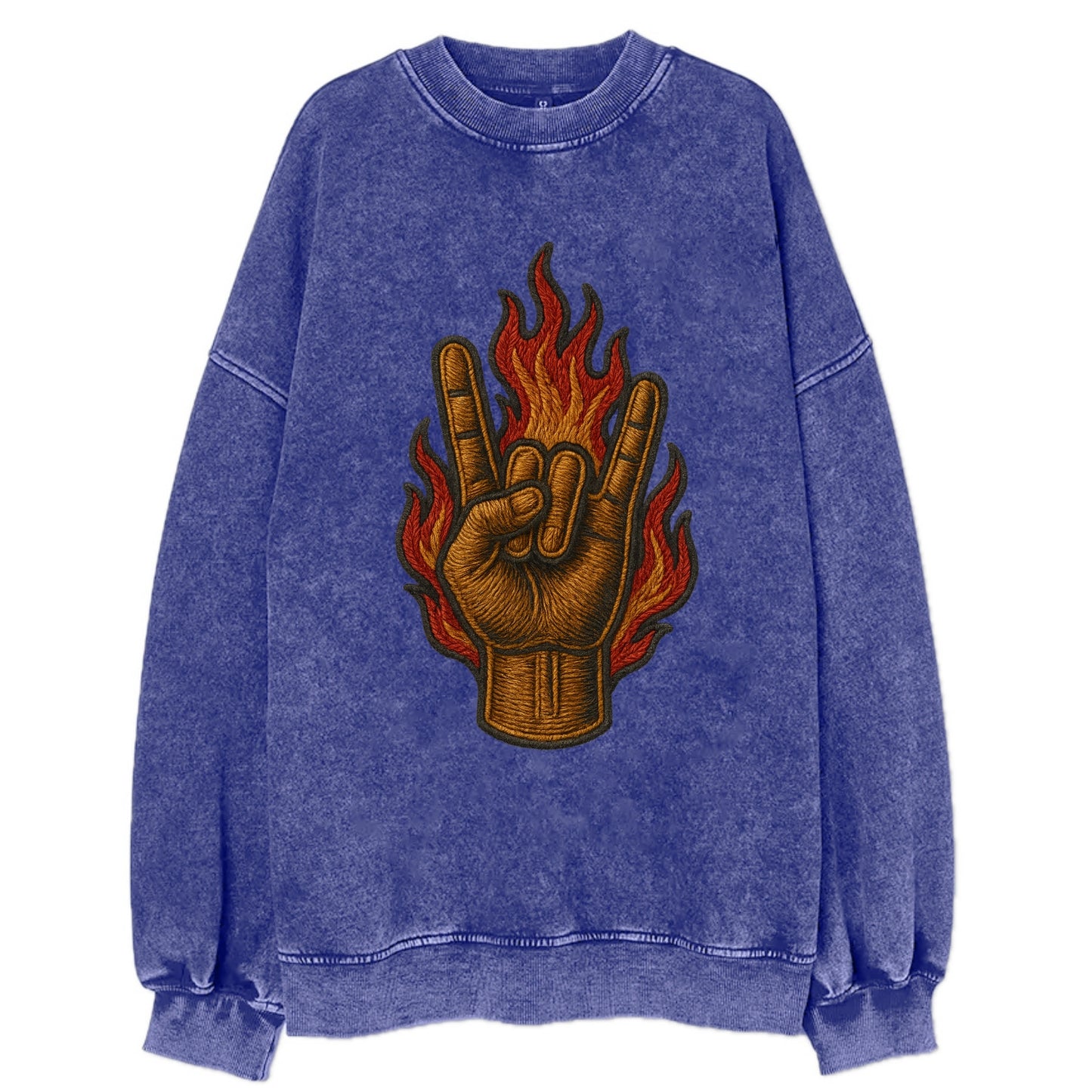 Devil Horns - Vintage Sweatshirt - Blue