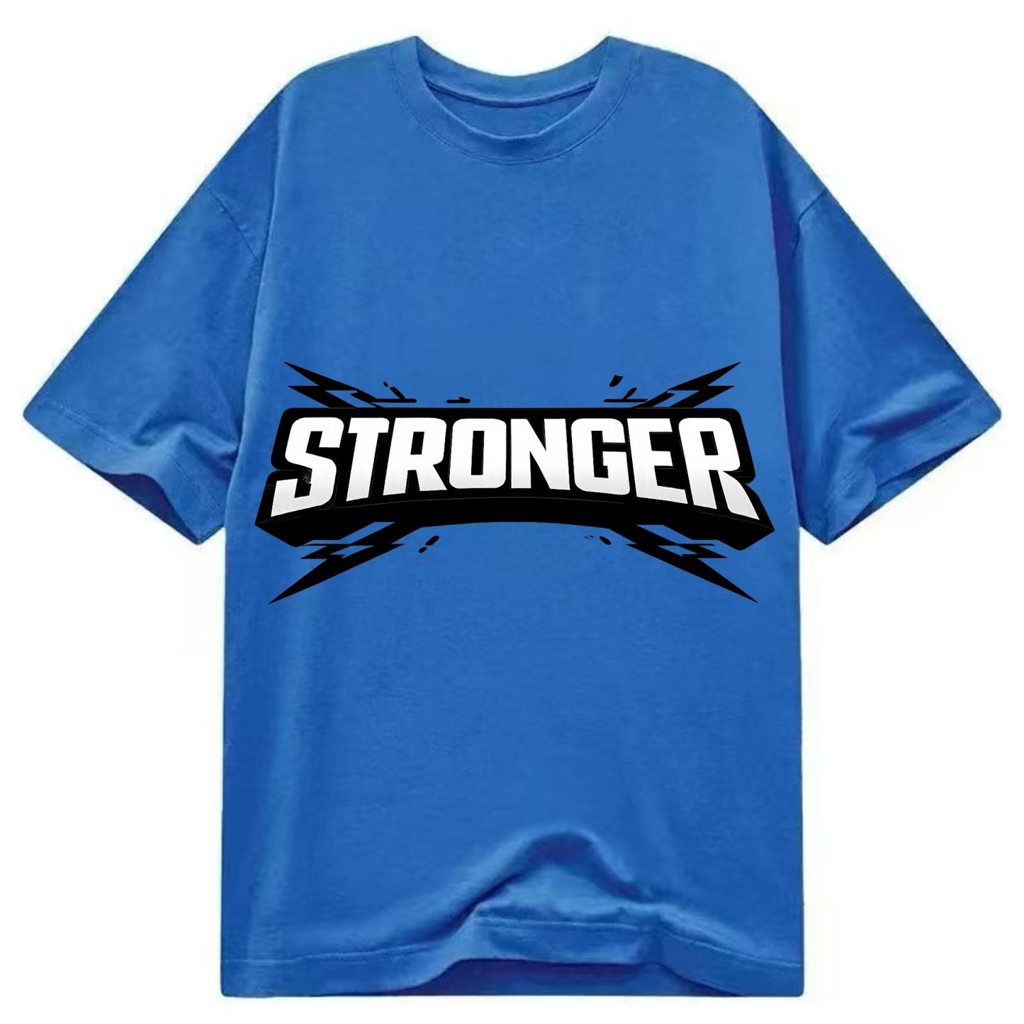 Bold typography design - "STRONGER" - getting better, building power - Classic T-shirt - Blue