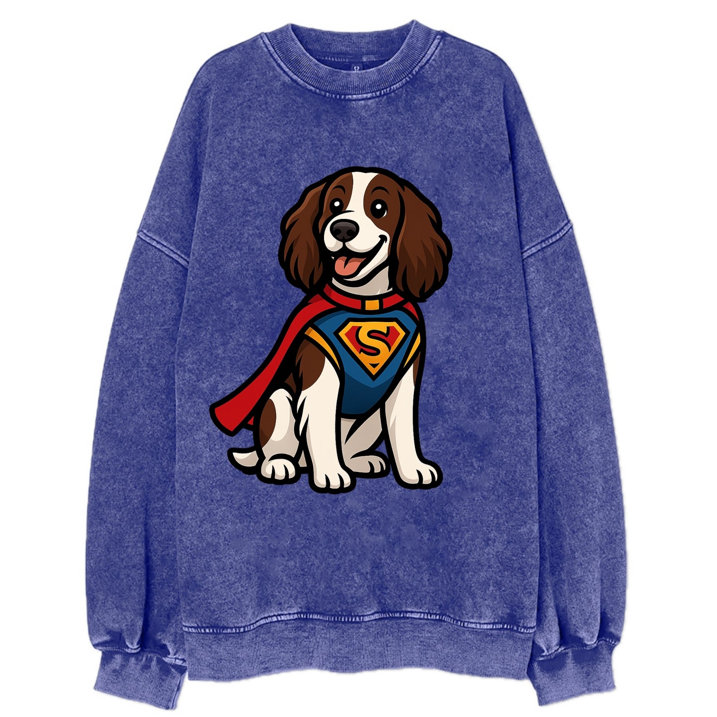 Springer Spaniel Friendly Hero - Vintag Vintage Sweatshirt - Blue