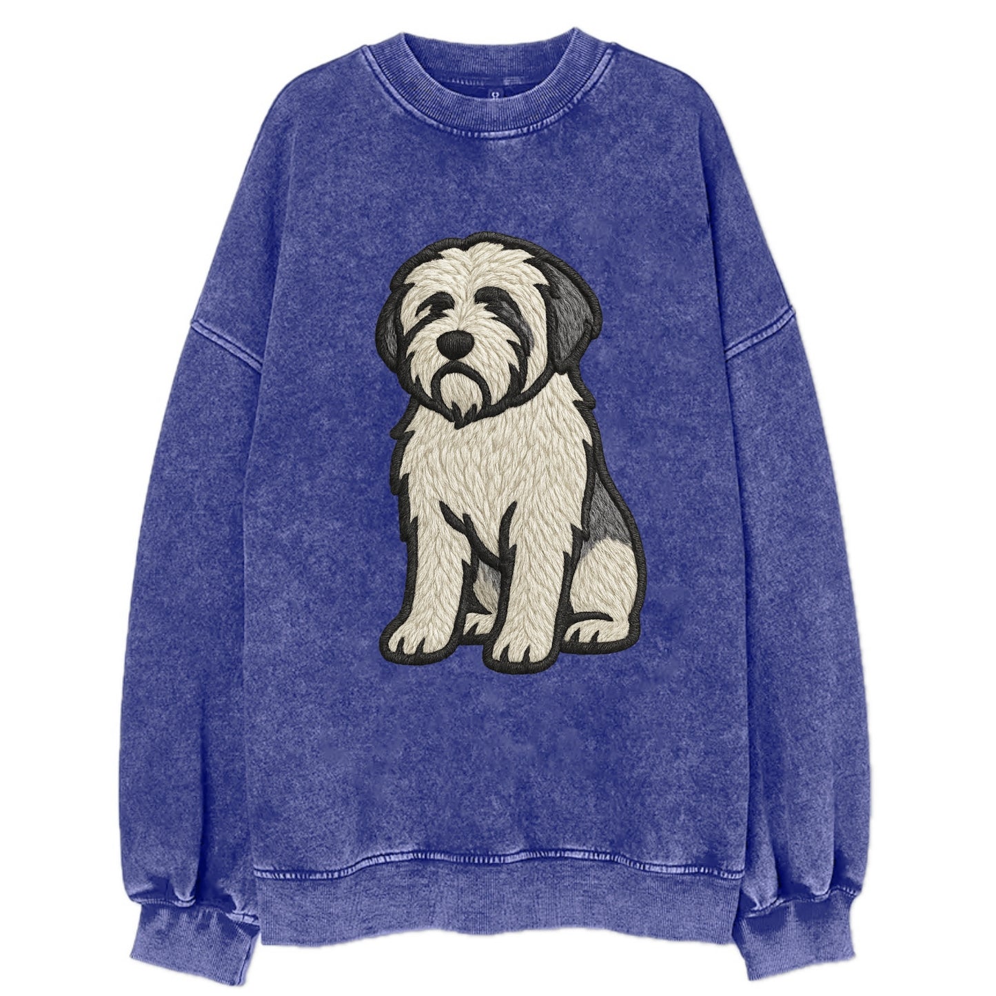 Polish Lowland Sheepdog - White and gray - Vintage Sweatshirt - Blue